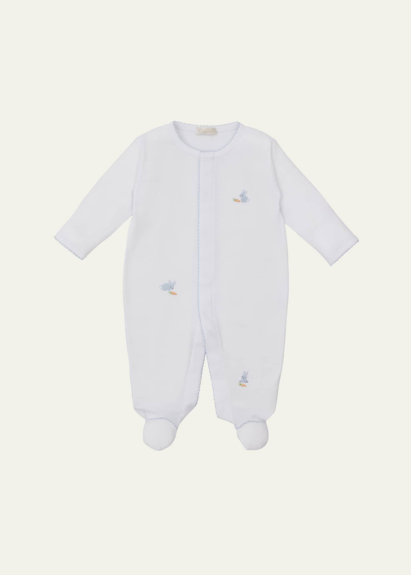 Kissy Kissy Boy's Premier Hand Embroidered Bunny Patch Footie, Size Newborn-9M Image 1 of 2