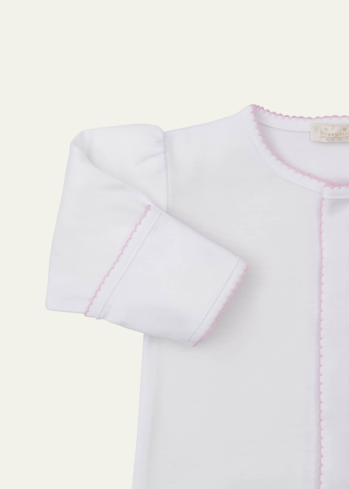 Kissy Kissy Girl's Premier Hand Embroidered Bunny Patch Footie, Size Newborn-9M Image 2 of 2