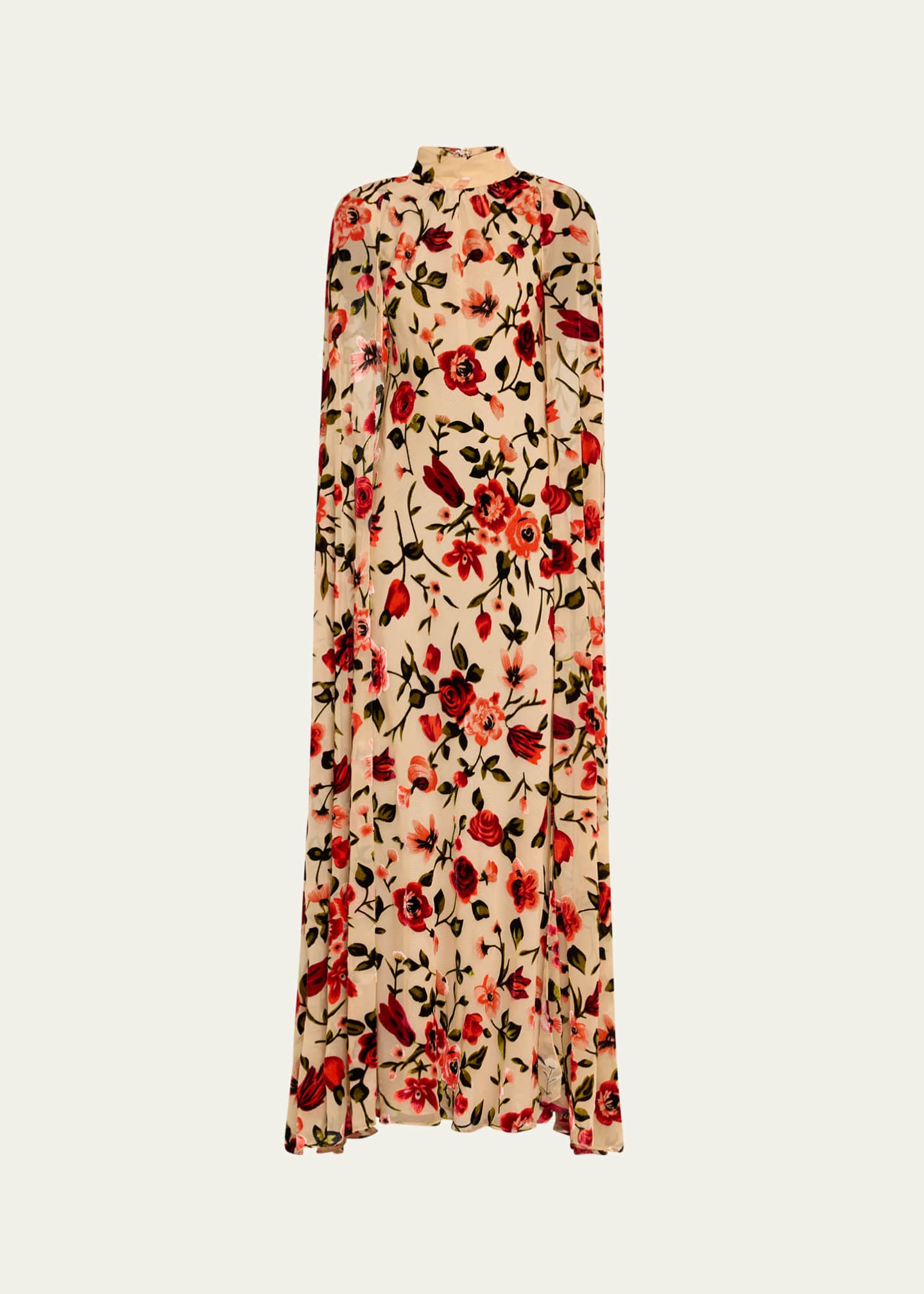 Rodarte Floral Velvet Devore Cape Gown Image 1 of 5