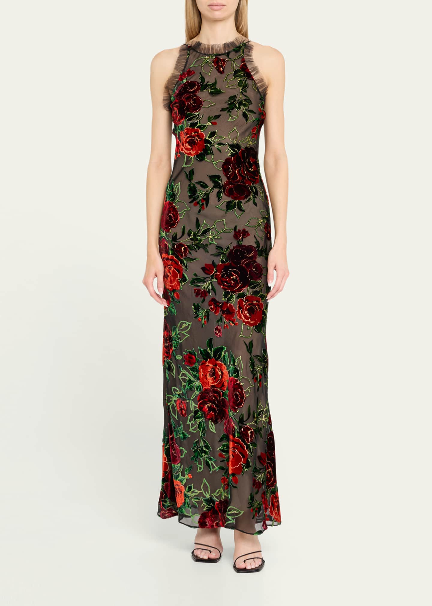 Rodarte Floral Velvet Devore Tulle Gown Image 2 of 5