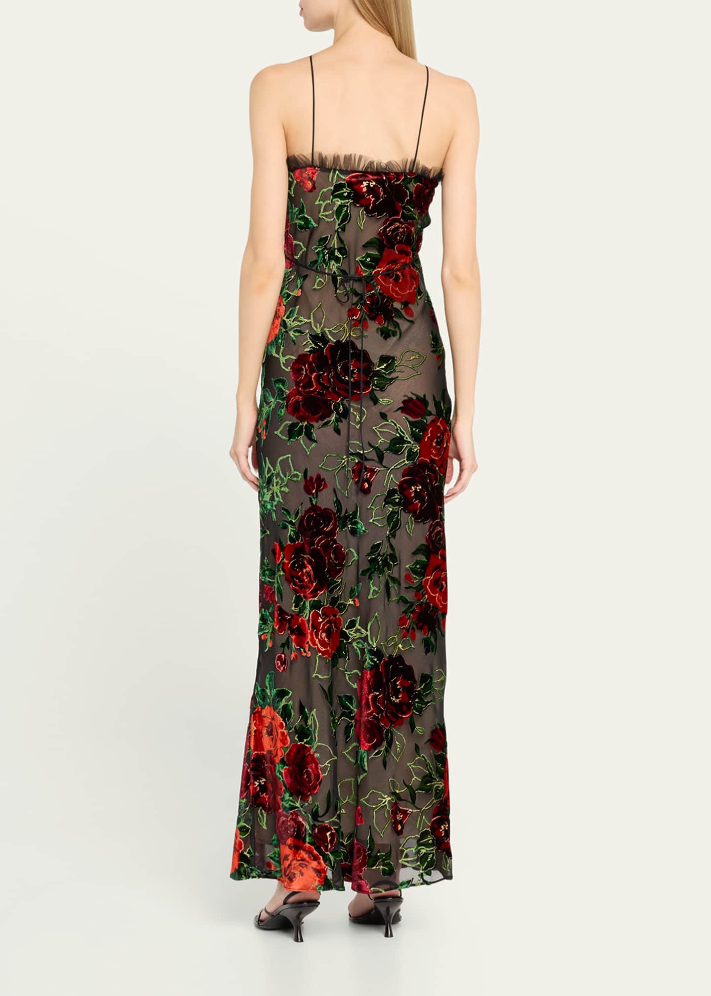 Rodarte Floral Velvet Devore Tulle Gown Image 3 of 5