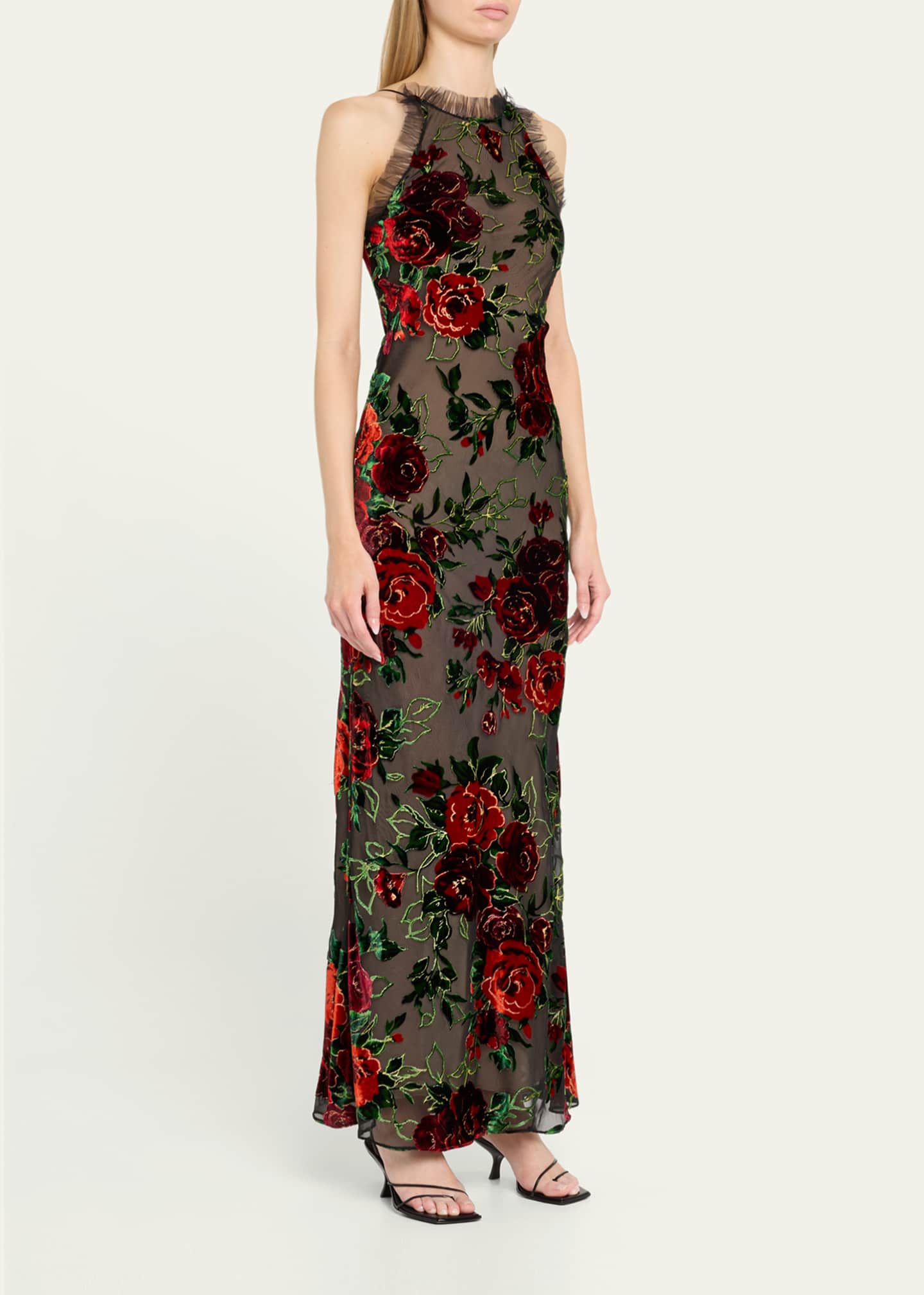 Rodarte Floral Velvet Devore Tulle Gown Image 4 of 5