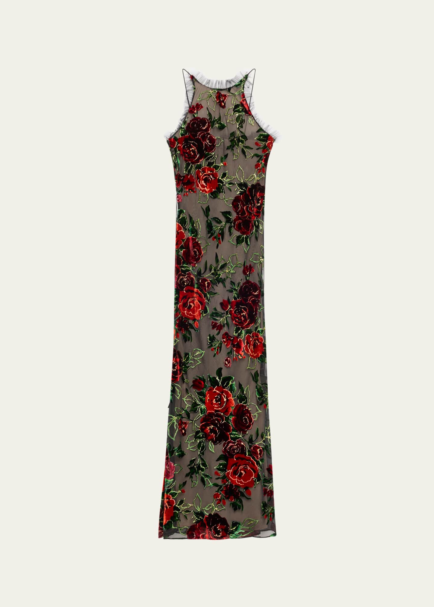 Rodarte Floral Velvet Devore Tulle Gown Image 1 of 5