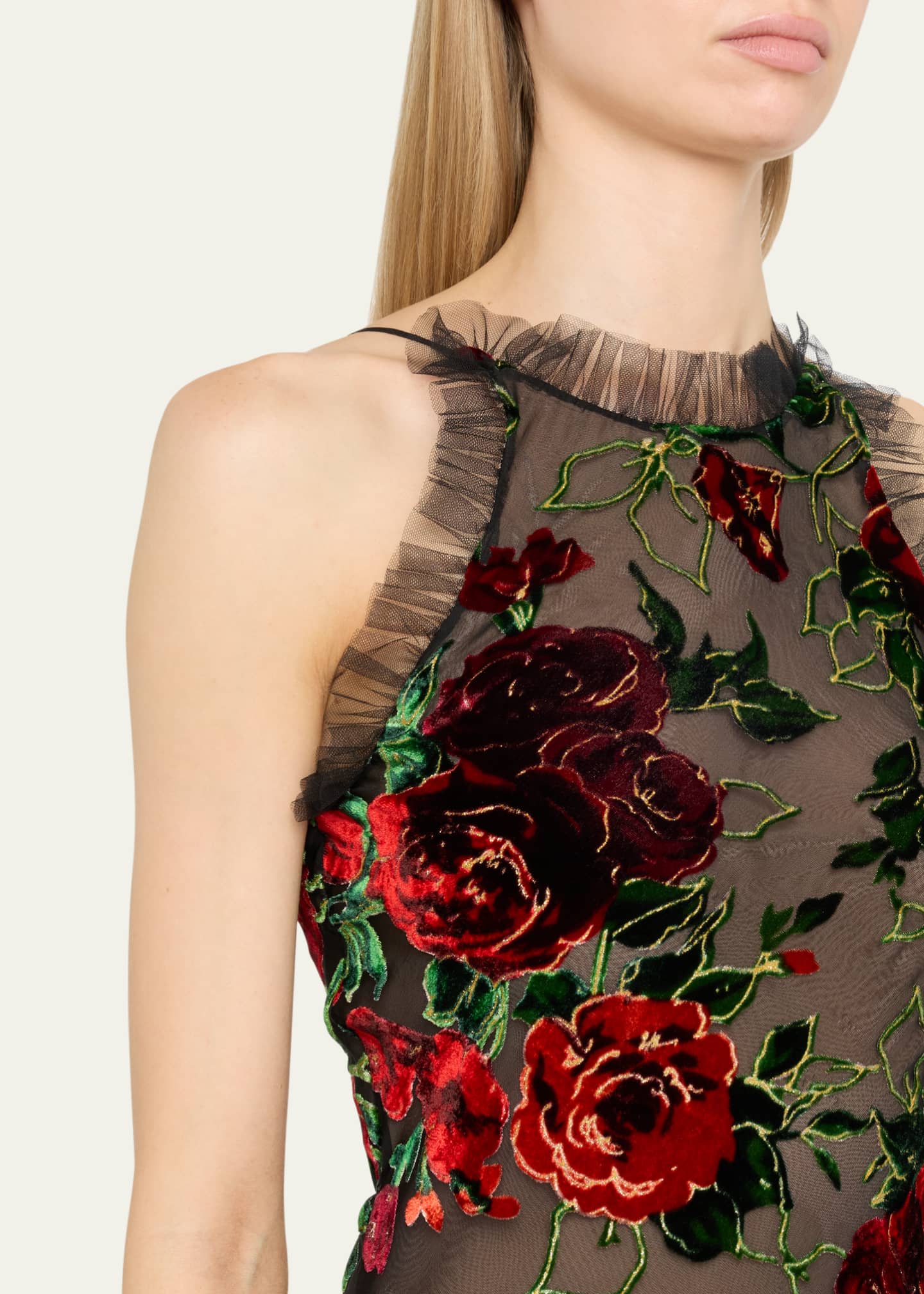 Rodarte Floral Velvet Devore Tulle Gown Image 5 of 5