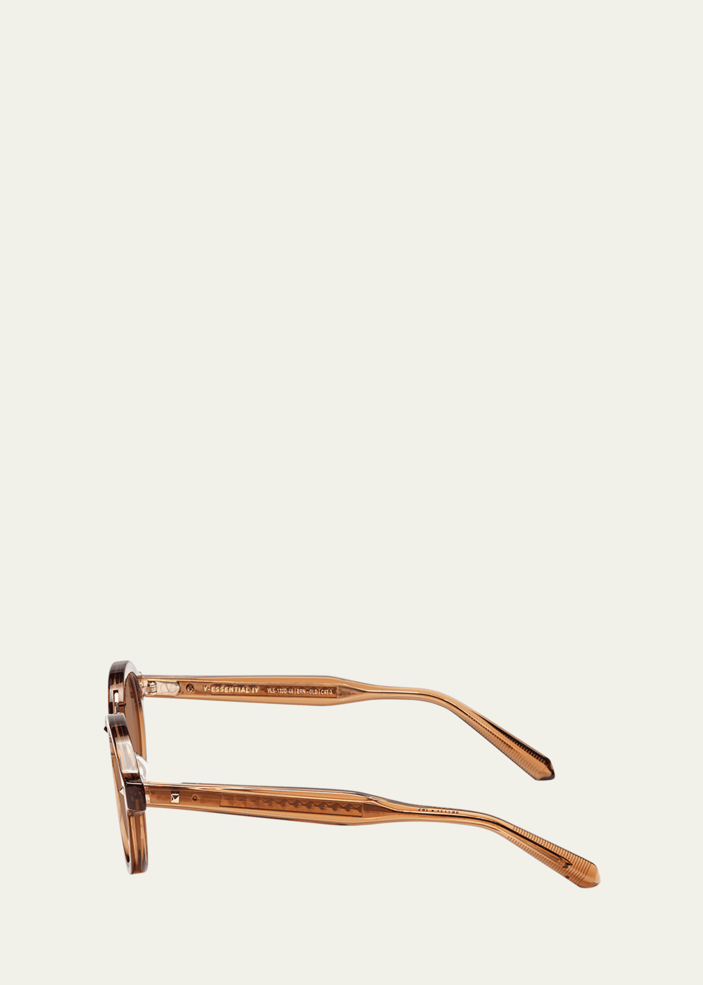 Valentino Garavani V-Essential IV Acetate & Titanium Round Sunglasses Image 3 of 3