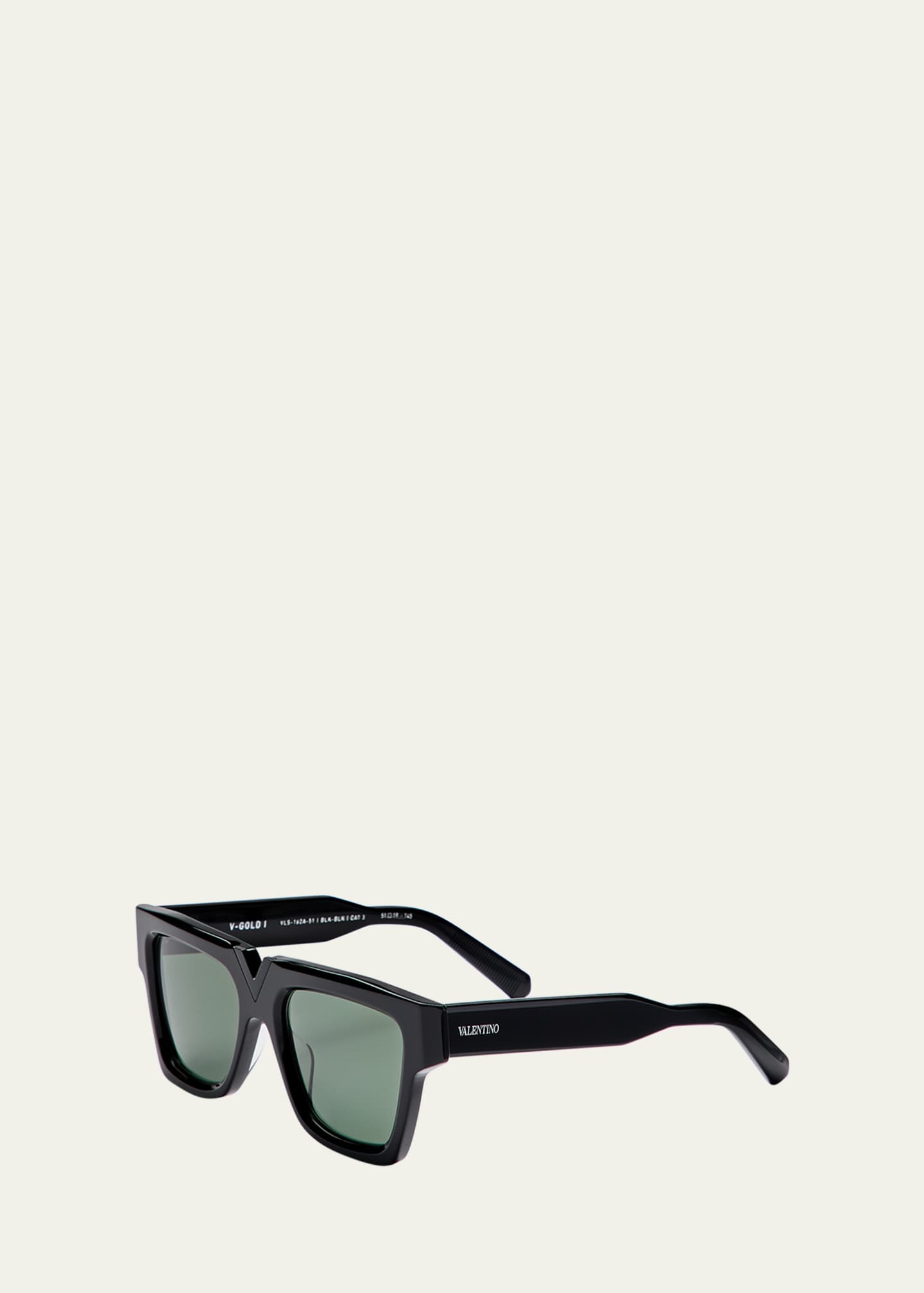 Valentino Garavani V-Gold I Acetate Square Sunglasses