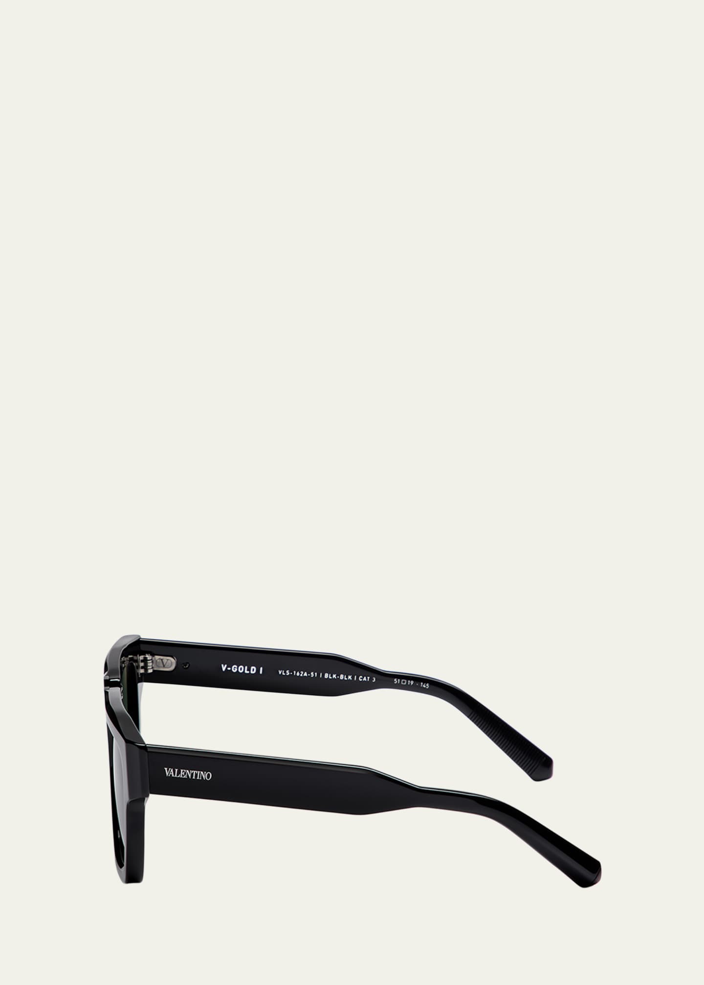 Valentino Garavani V-Gold I Acetate Square Sunglasses
