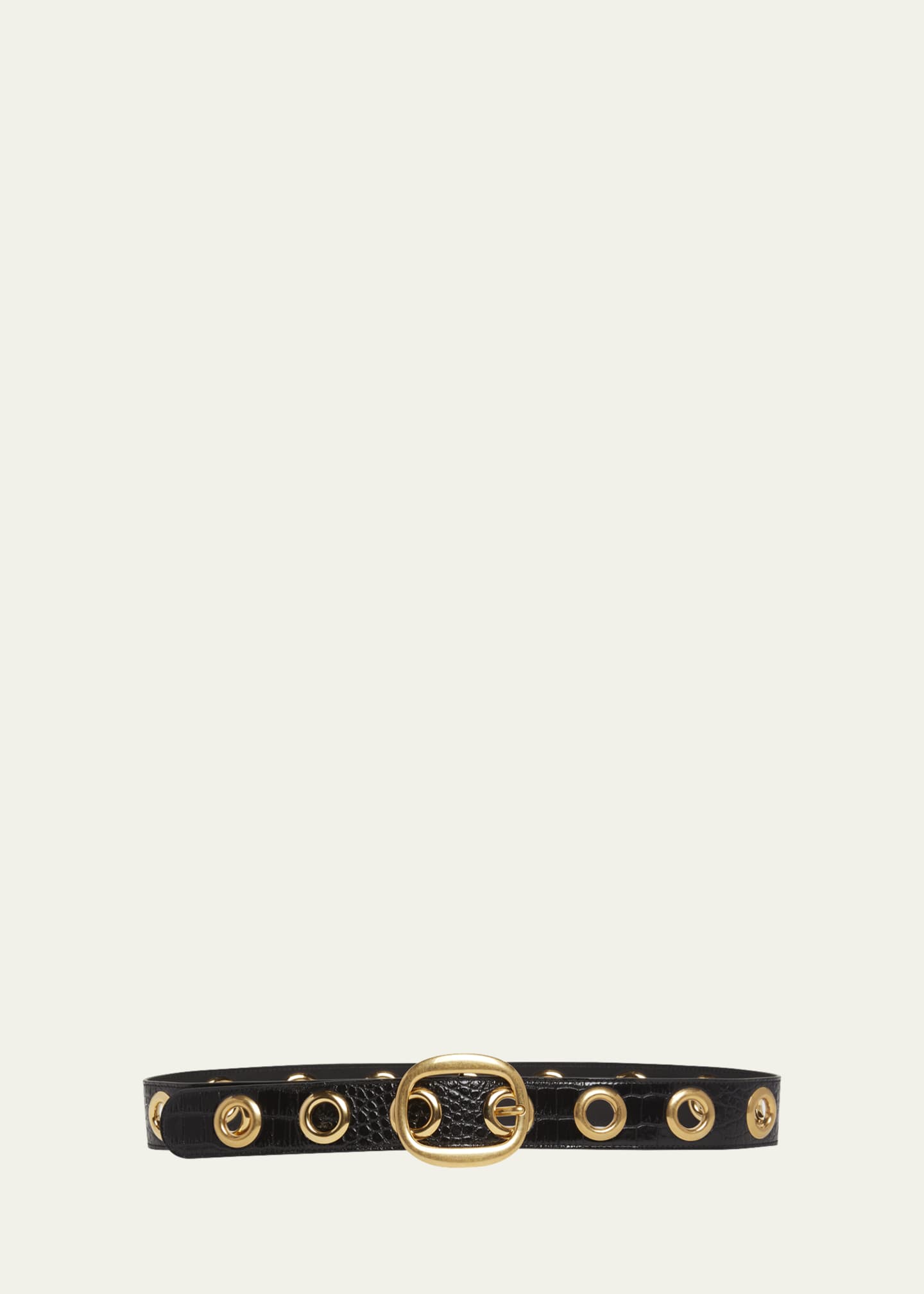 TOM FORD Ursula Stamped Croc-Embossed Leather Belt Image 1 of 2