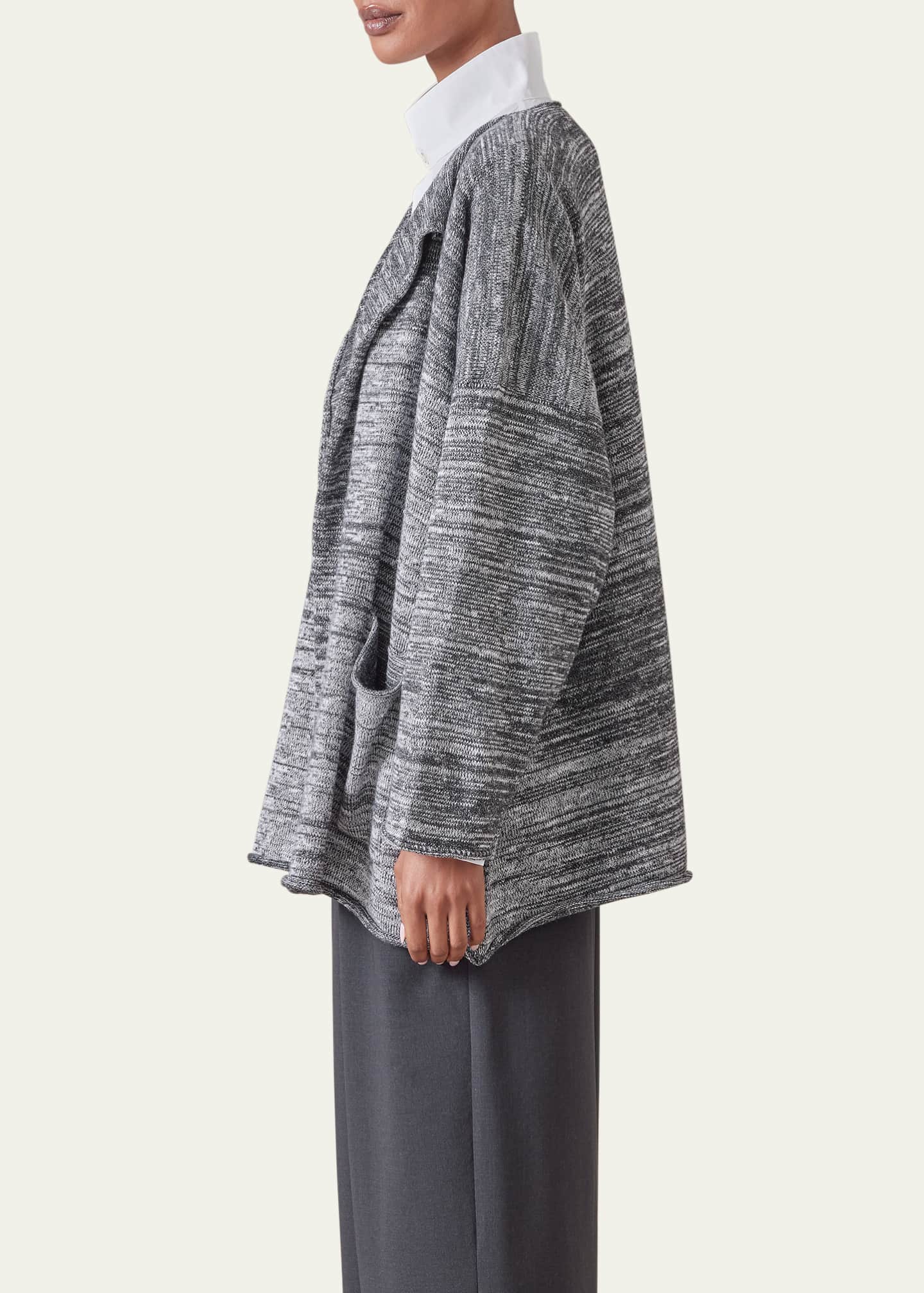 Eskandar Open Front Jacket (Mid Plus length) Image 4 of 5