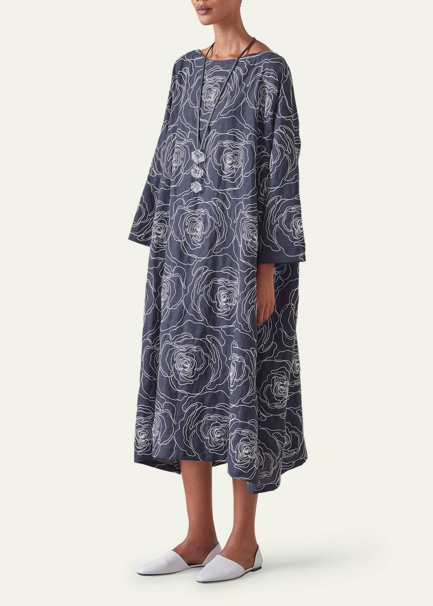 Eskandar Wide A-Line Scoop-Neck Dress Image 2 of 4