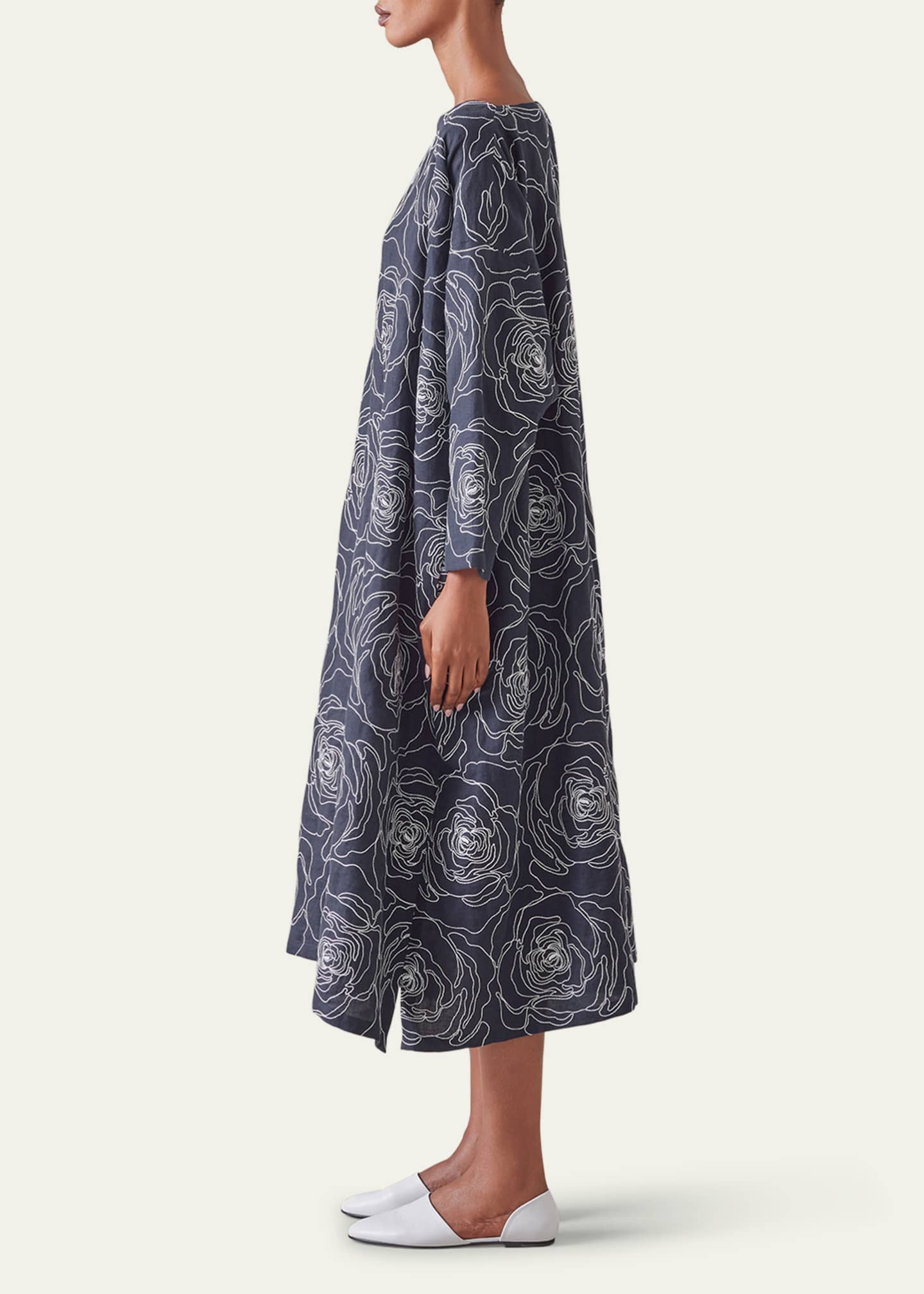 Eskandar Wide A-Line Scoop-Neck Dress Image 4 of 4