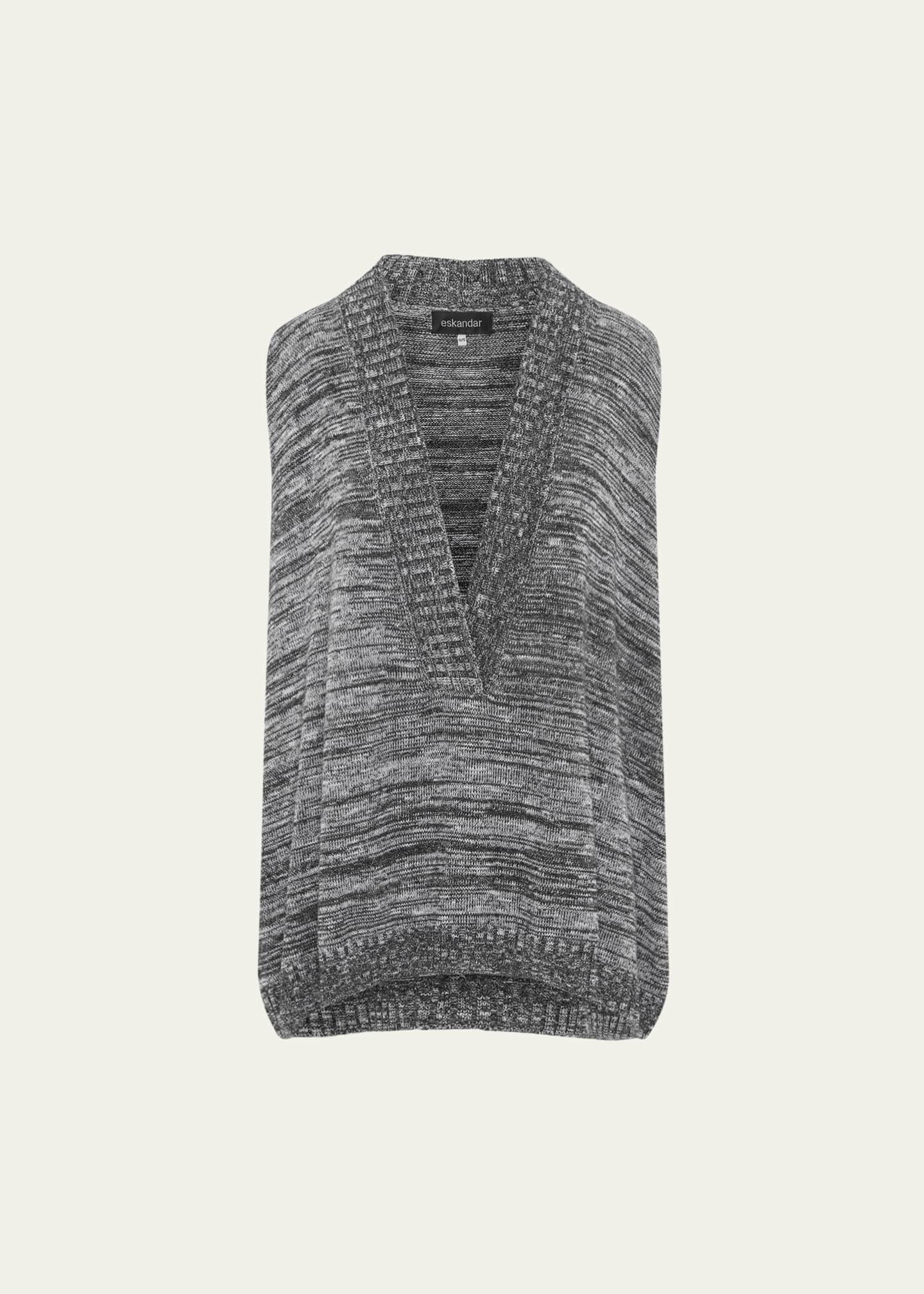 Eskandar A-Line Sleeveless V Sweater (Mid Plus Length) Image 1 of 5