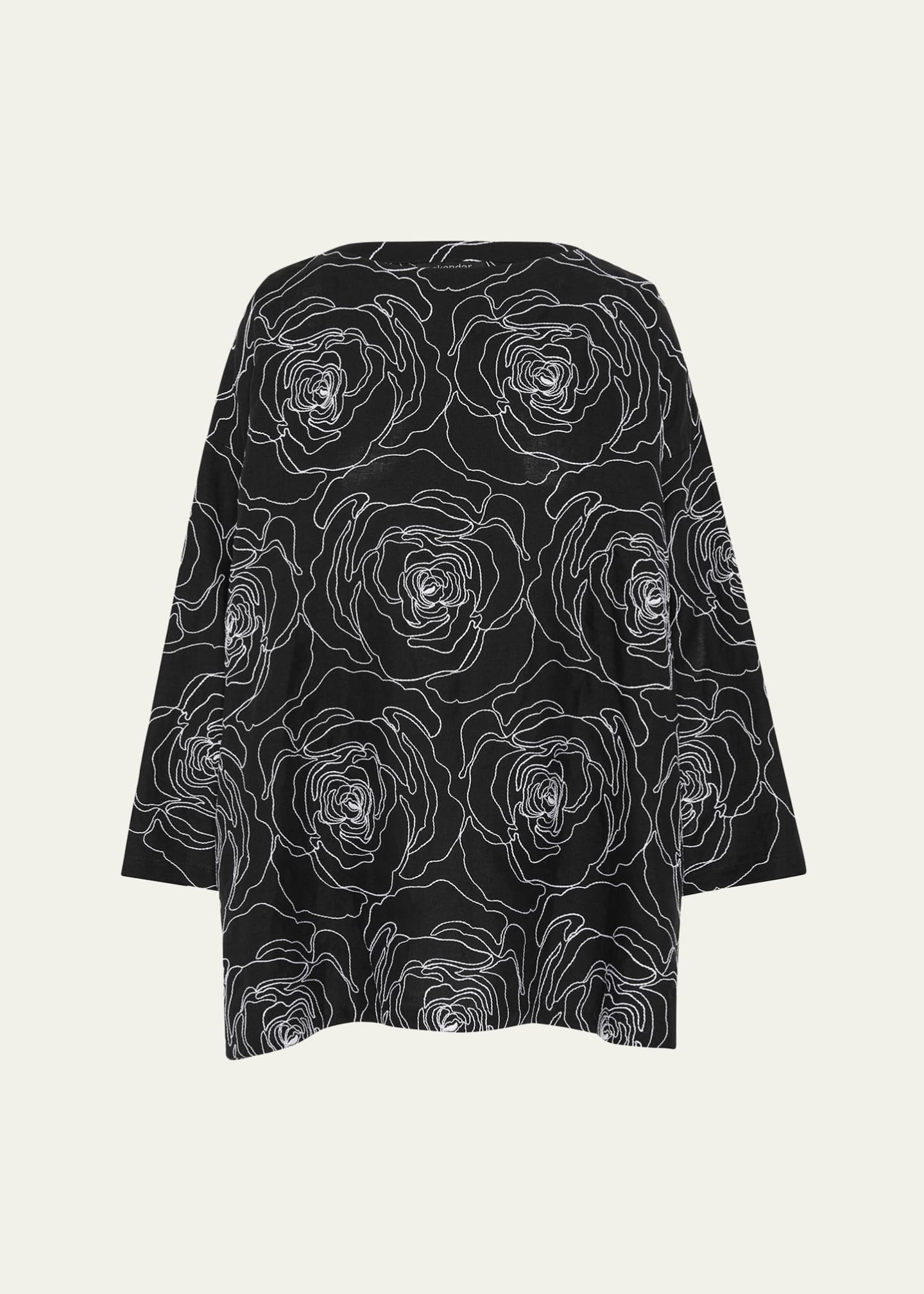 Eskandar Wide A-Line Scoop-Neck Tunic (Long Length) Image 1 of 5