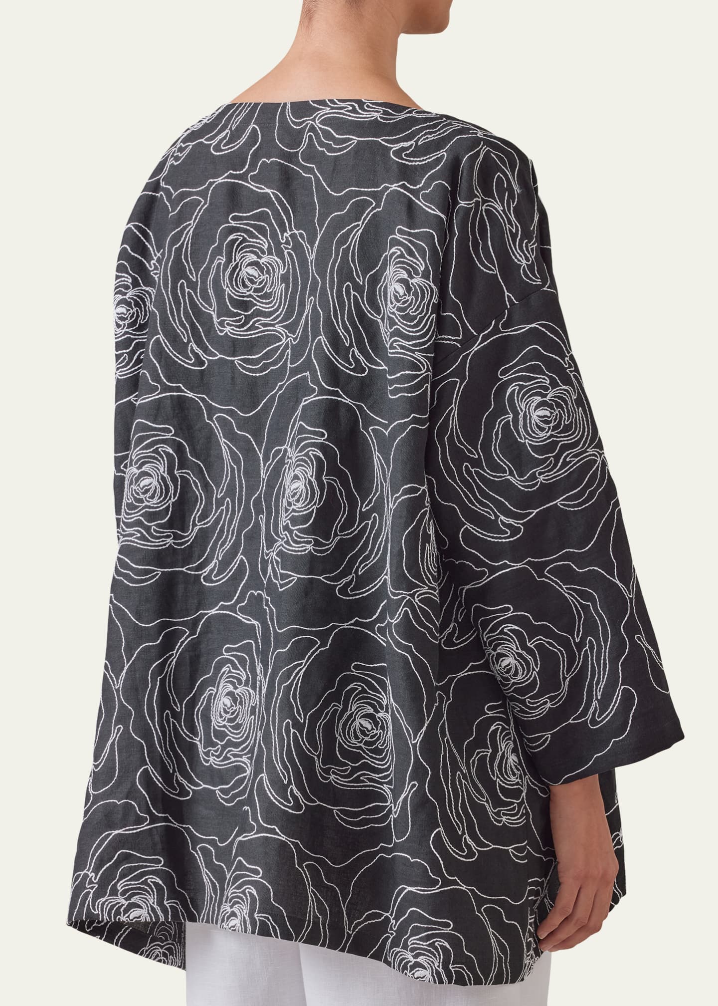 Eskandar Wide A-Line Scoop-Neck Tunic (Long Length) Image 5 of 5