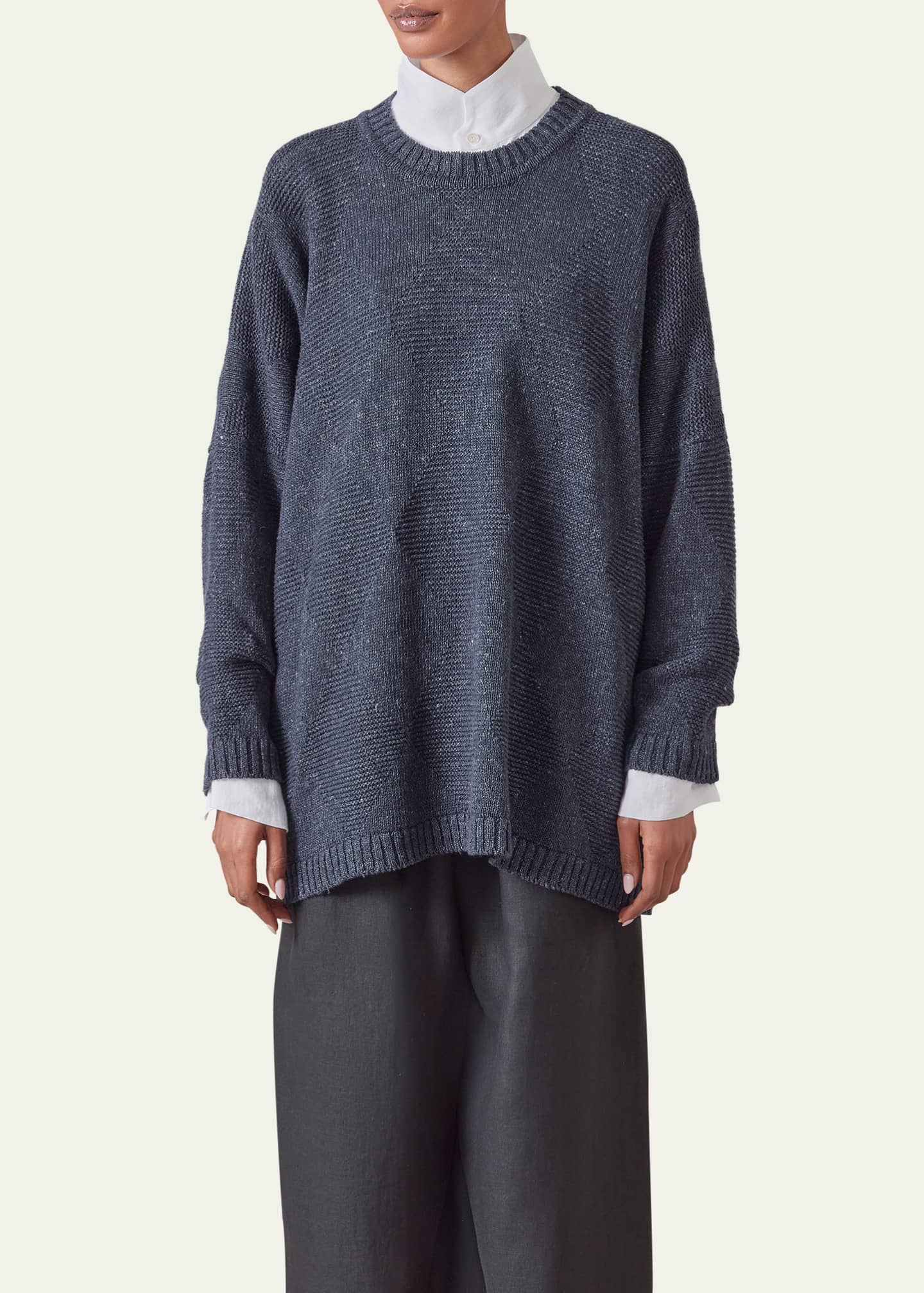 Eskandar 34 Width Round Neck Sweater (Mid Plus) Image 2 of 5