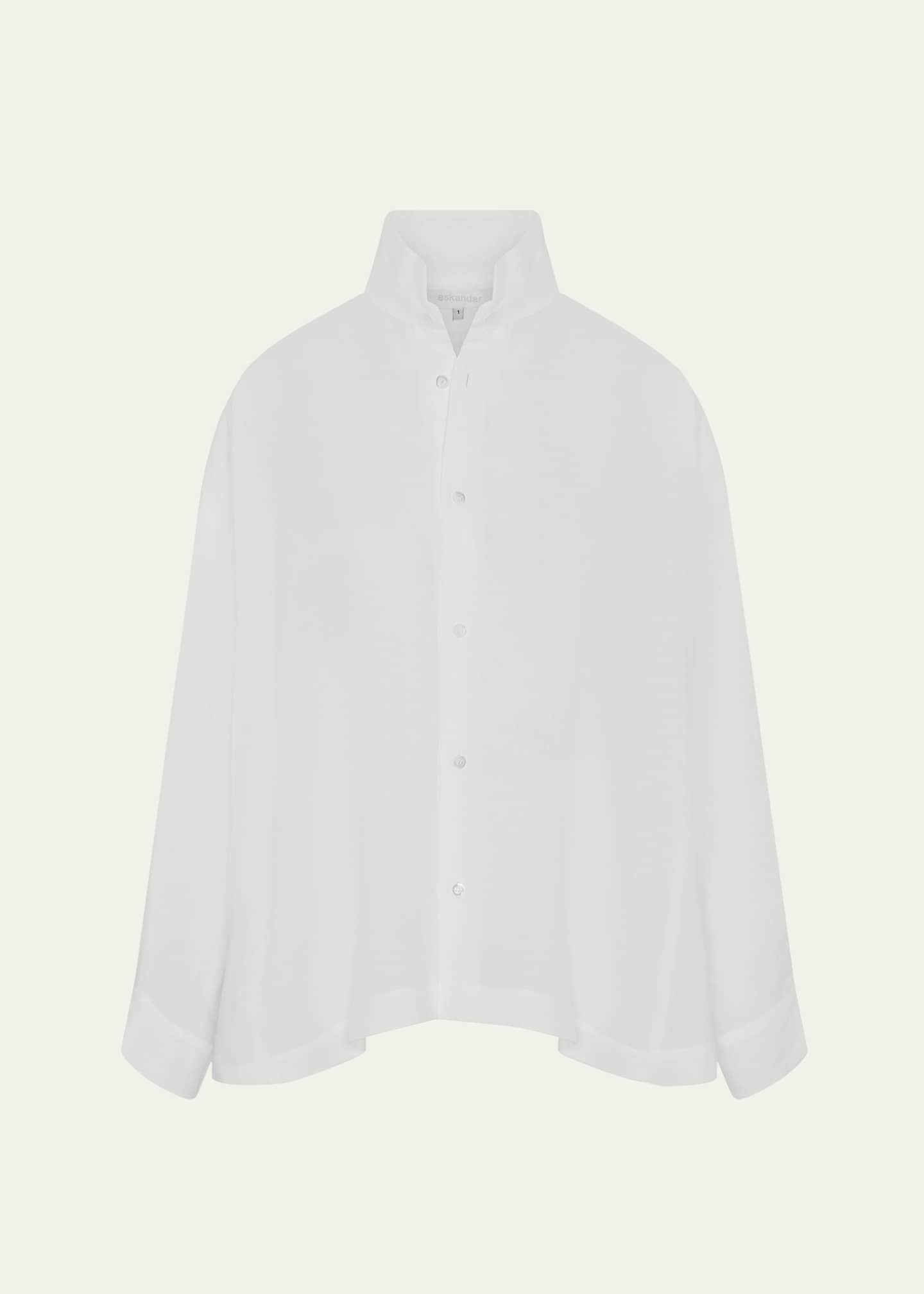 Eskandar Caucasus Shirt With Notch Collar (Mid Plus Length) Image 1 of 5