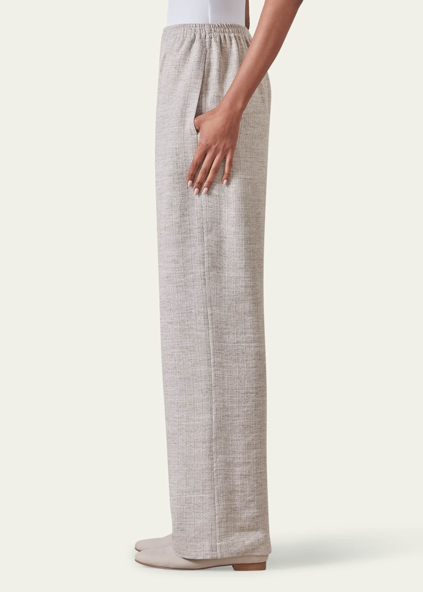 Eskandar Linen Flared Trousers Image 4 of 4