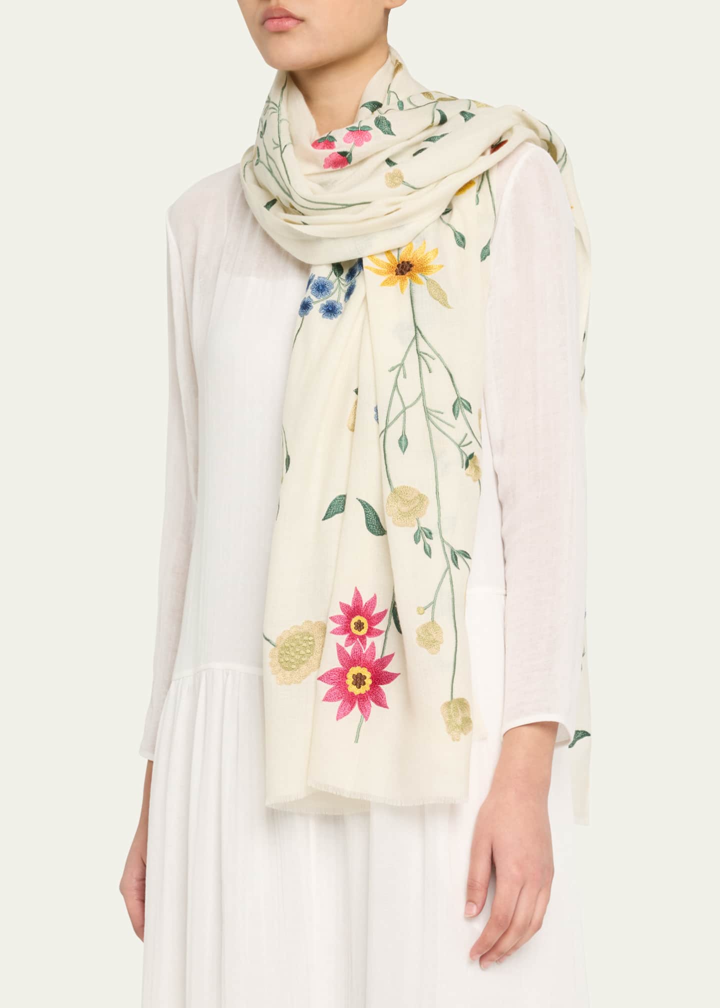 Janavi India Blossom Bliss Merino Wool Scarf Image 3 of 5