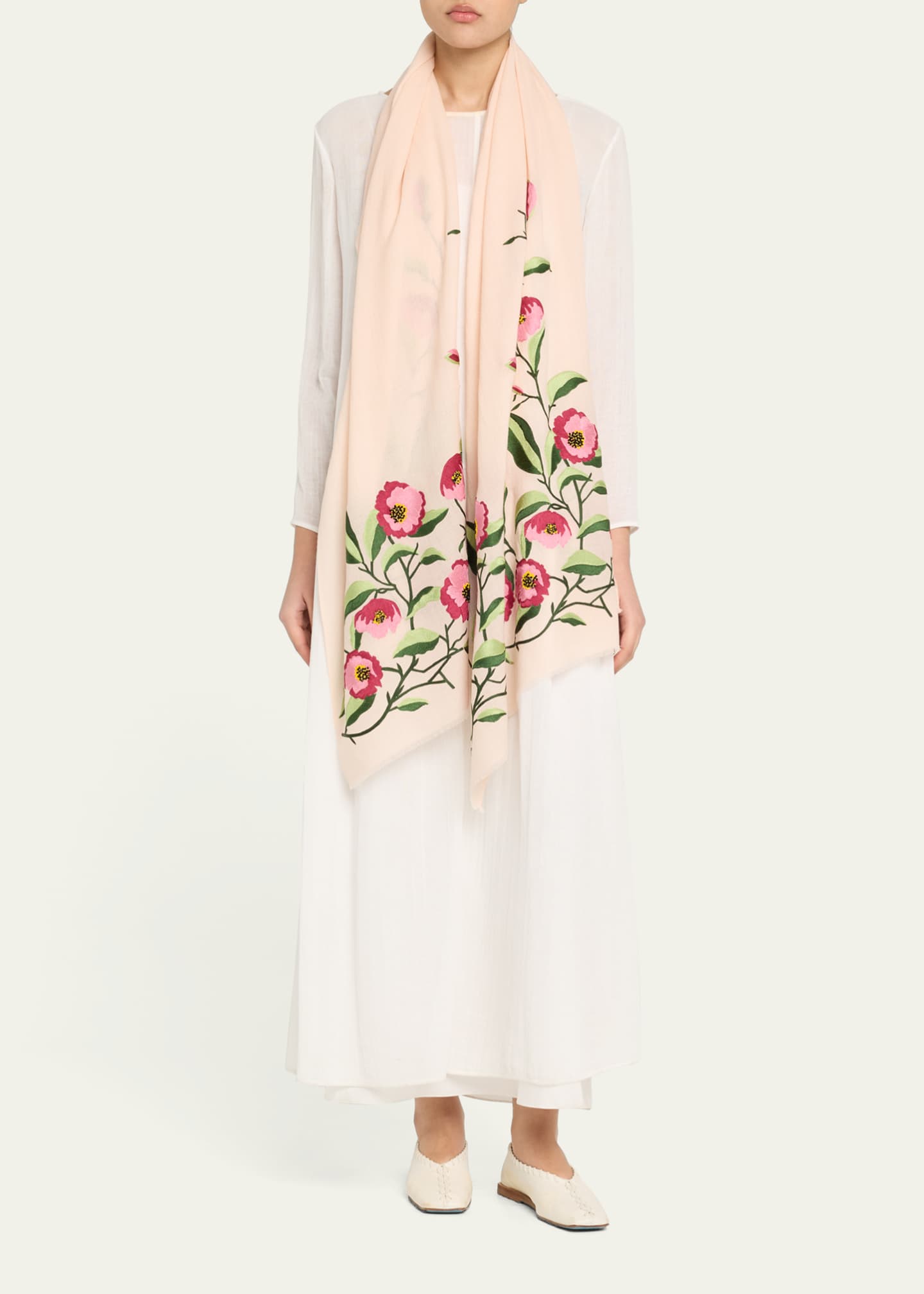 Janavi India Big Blooming Merino Wool Blend Scarf Image 2 of 3