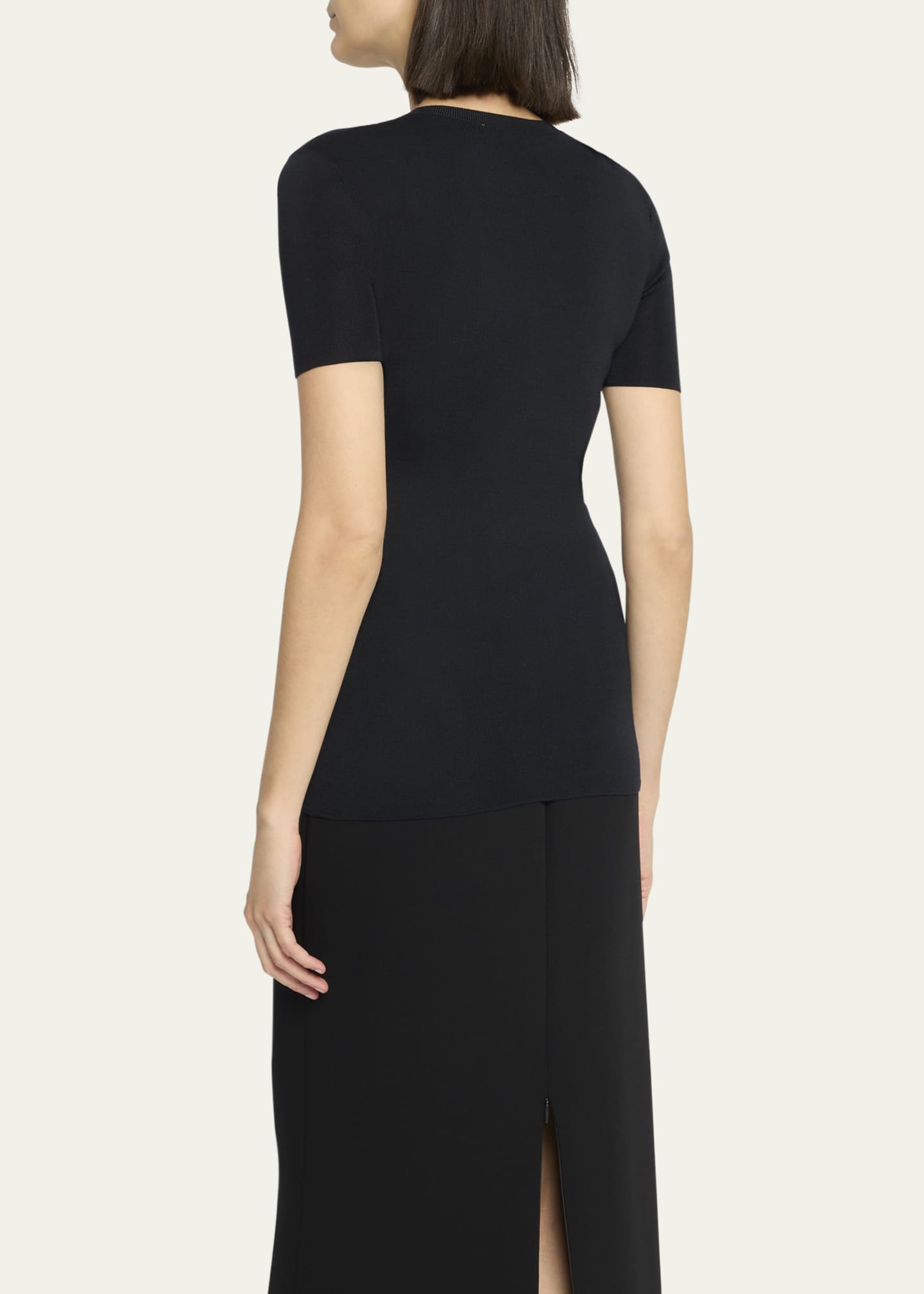 THE ROW Jannat Classic Fitted Silk Knit Top Image 3 of 5