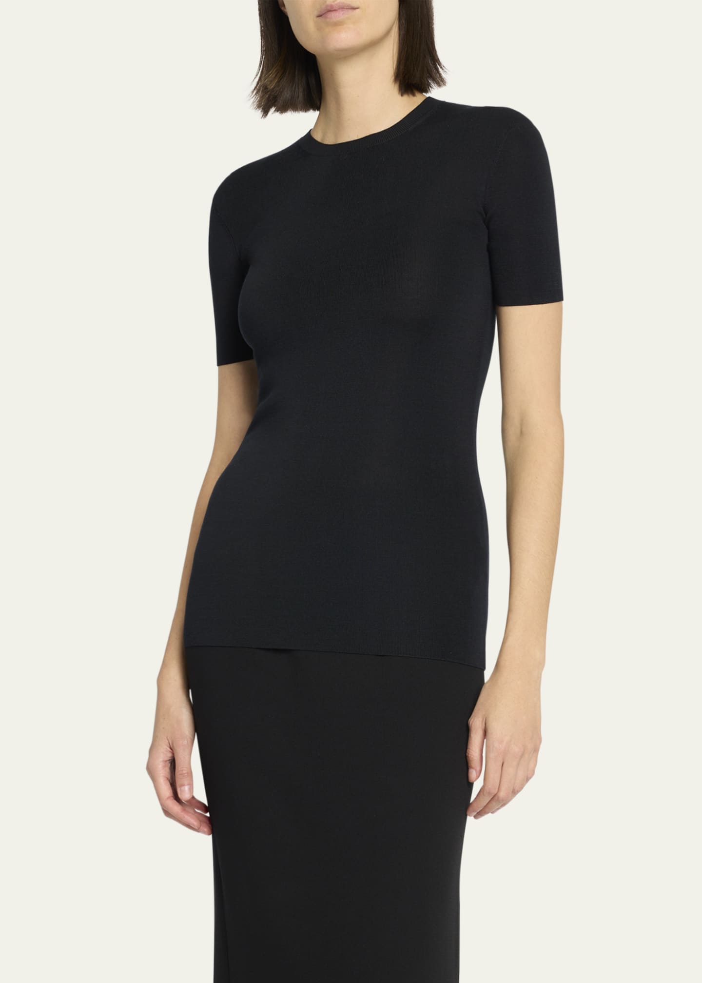 THE ROW Jannat Classic Fitted Silk Knit Top Image 4 of 5