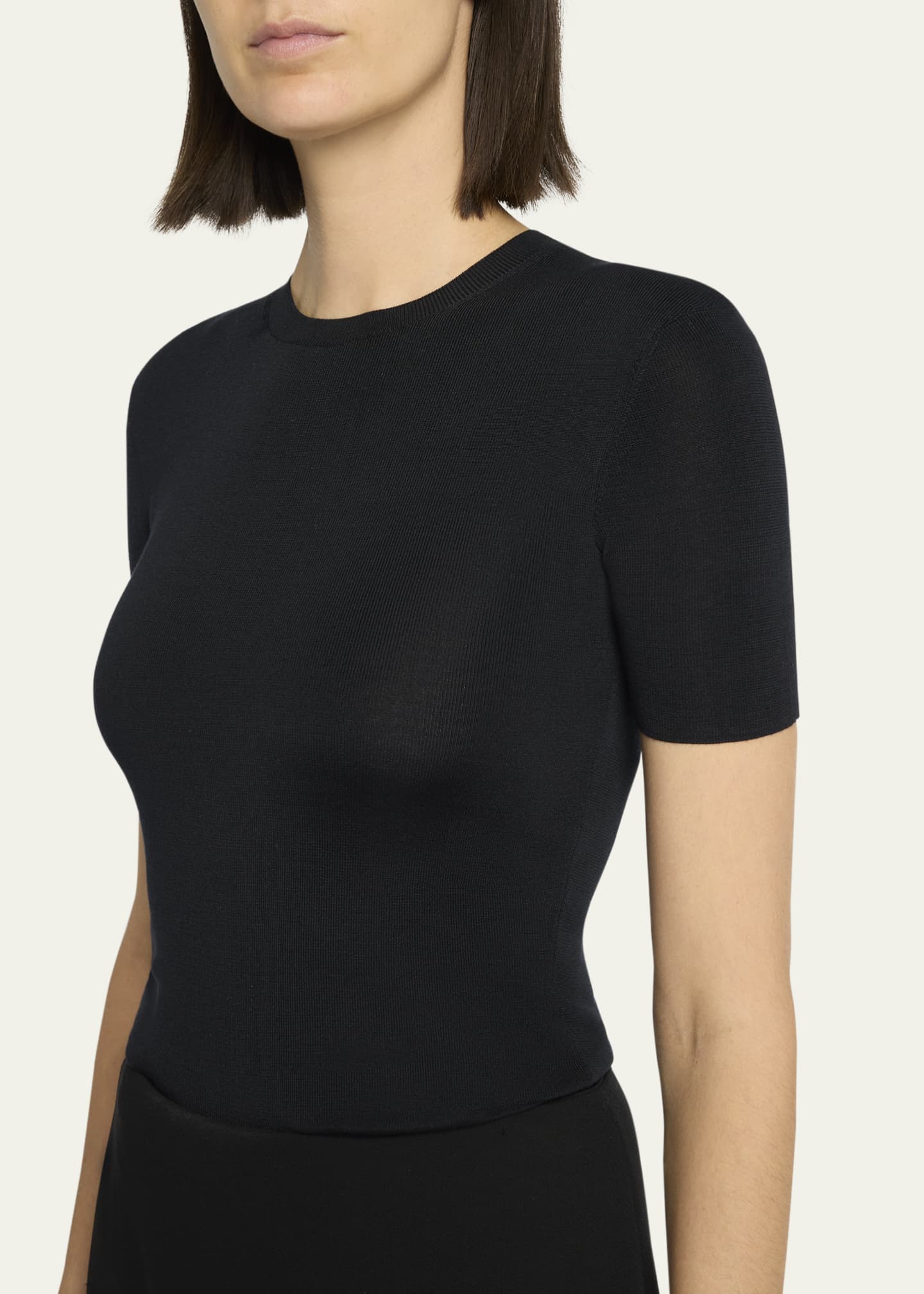 THE ROW Jannat Classic Fitted Silk Knit Top Image 5 of 5