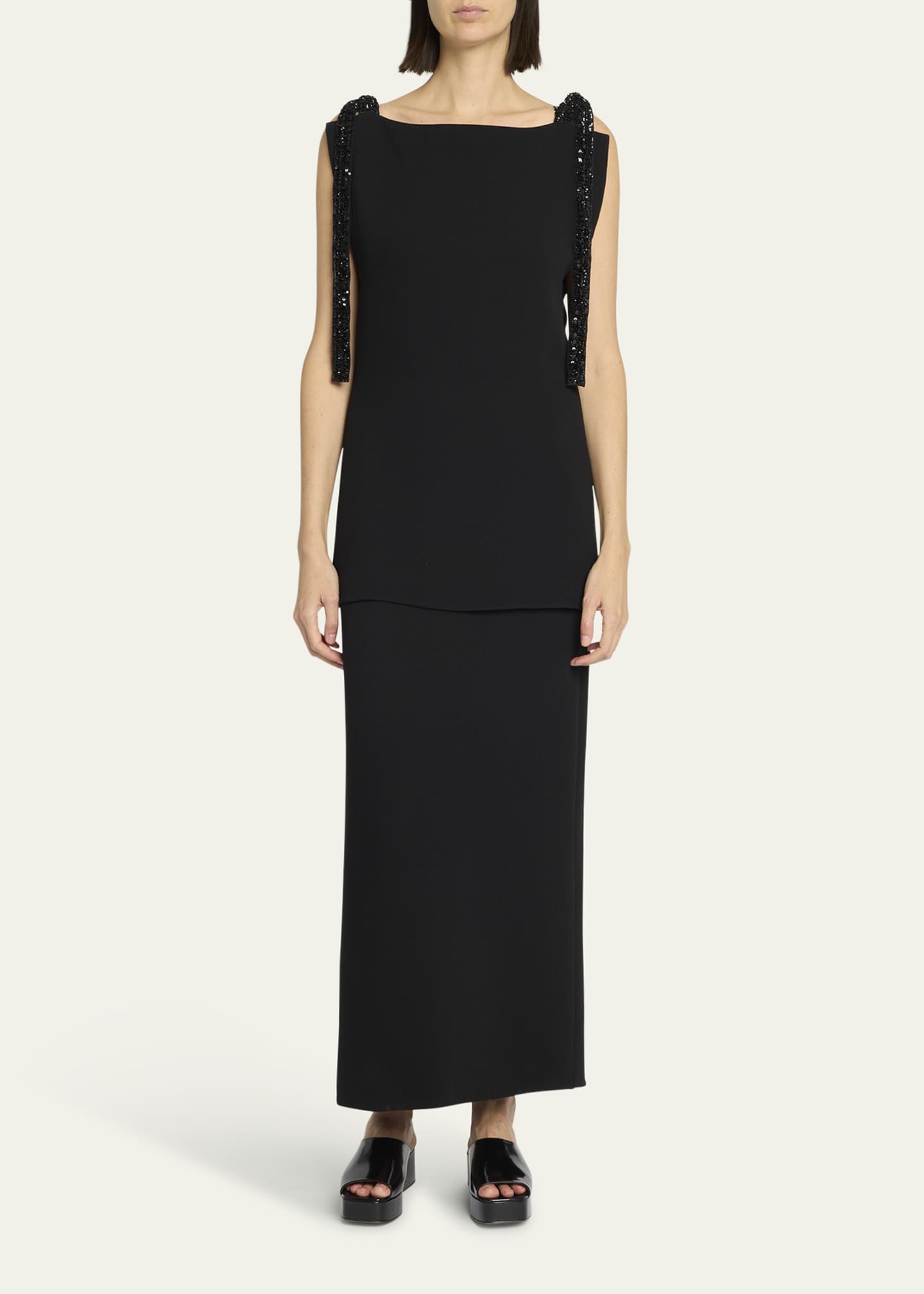 THE ROW Bozuni Sequined Ribbon Structured Silk Top Image 2 of 5