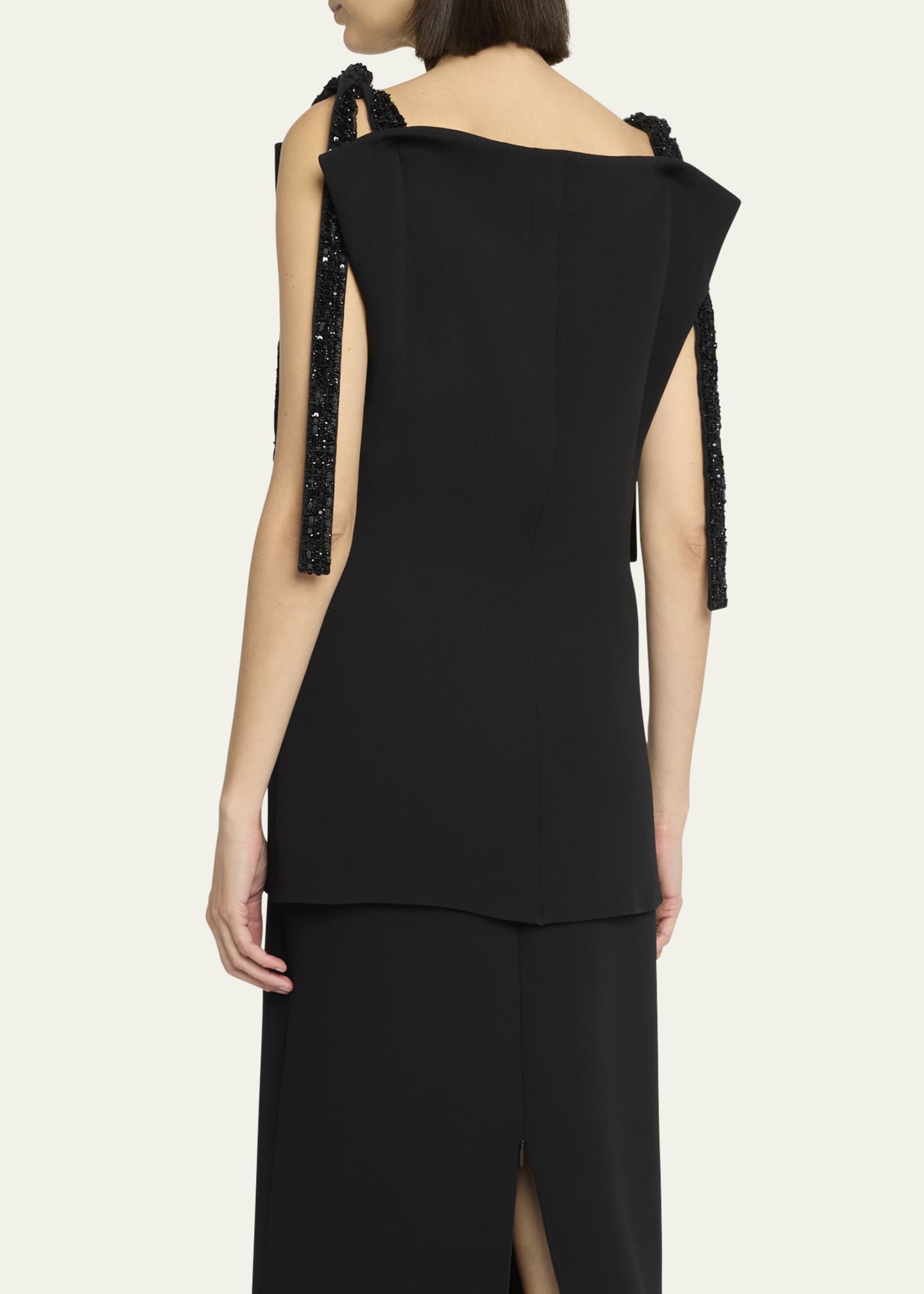 THE ROW Bozuni Sequined Ribbon Structured Silk Top Image 3 of 5