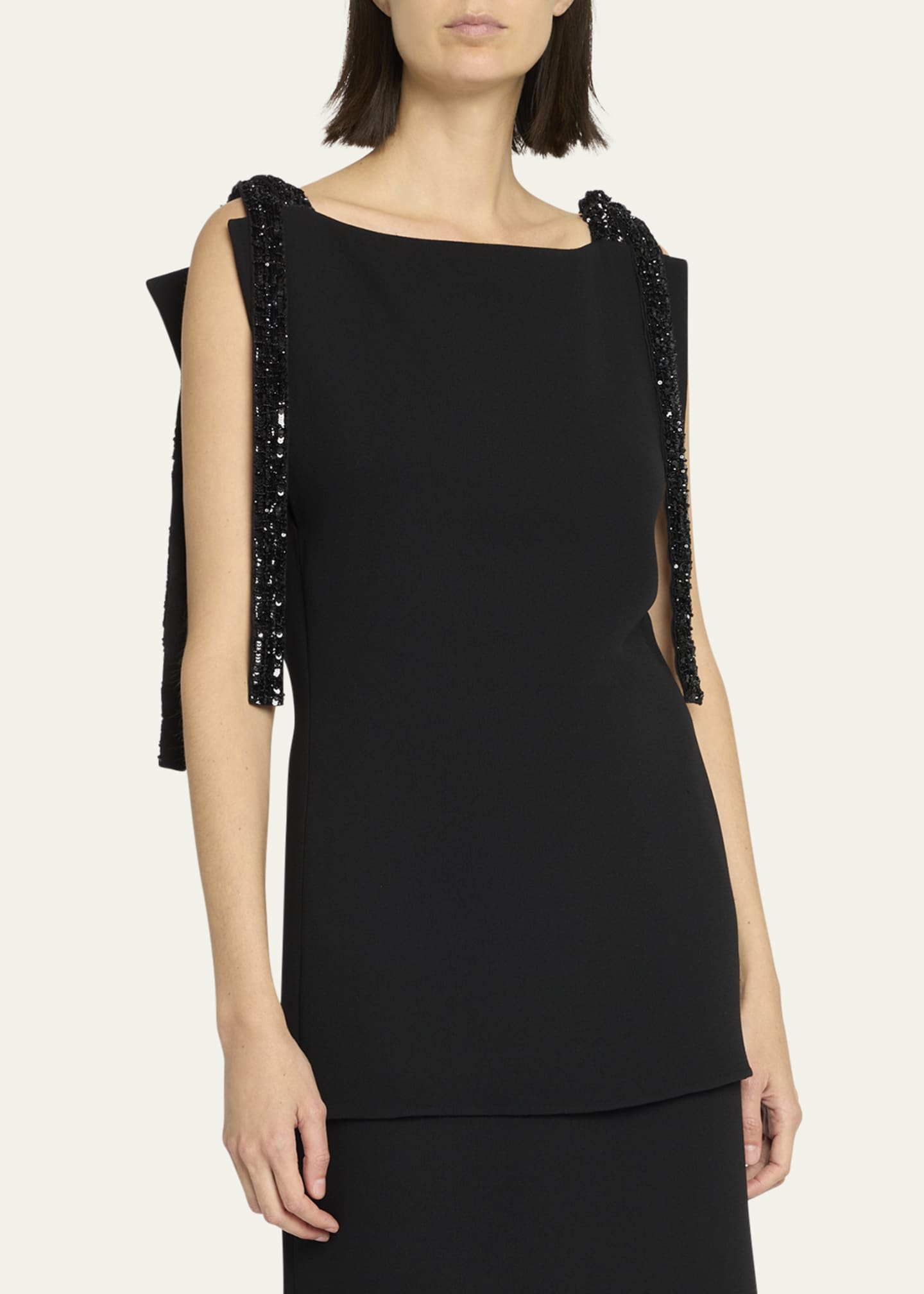 THE ROW Bozuni Sequined Ribbon Structured Silk Top Image 4 of 5