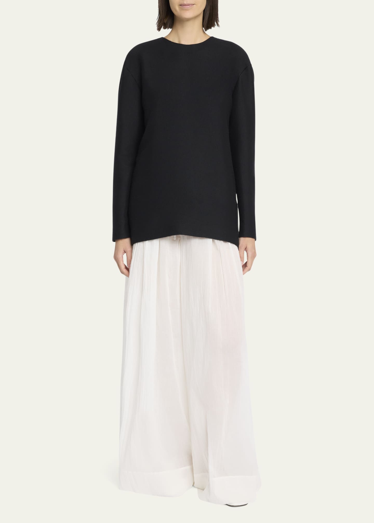 THE ROW Guri Ribbon Back Brushed Cashmere Top Image 2 of 5