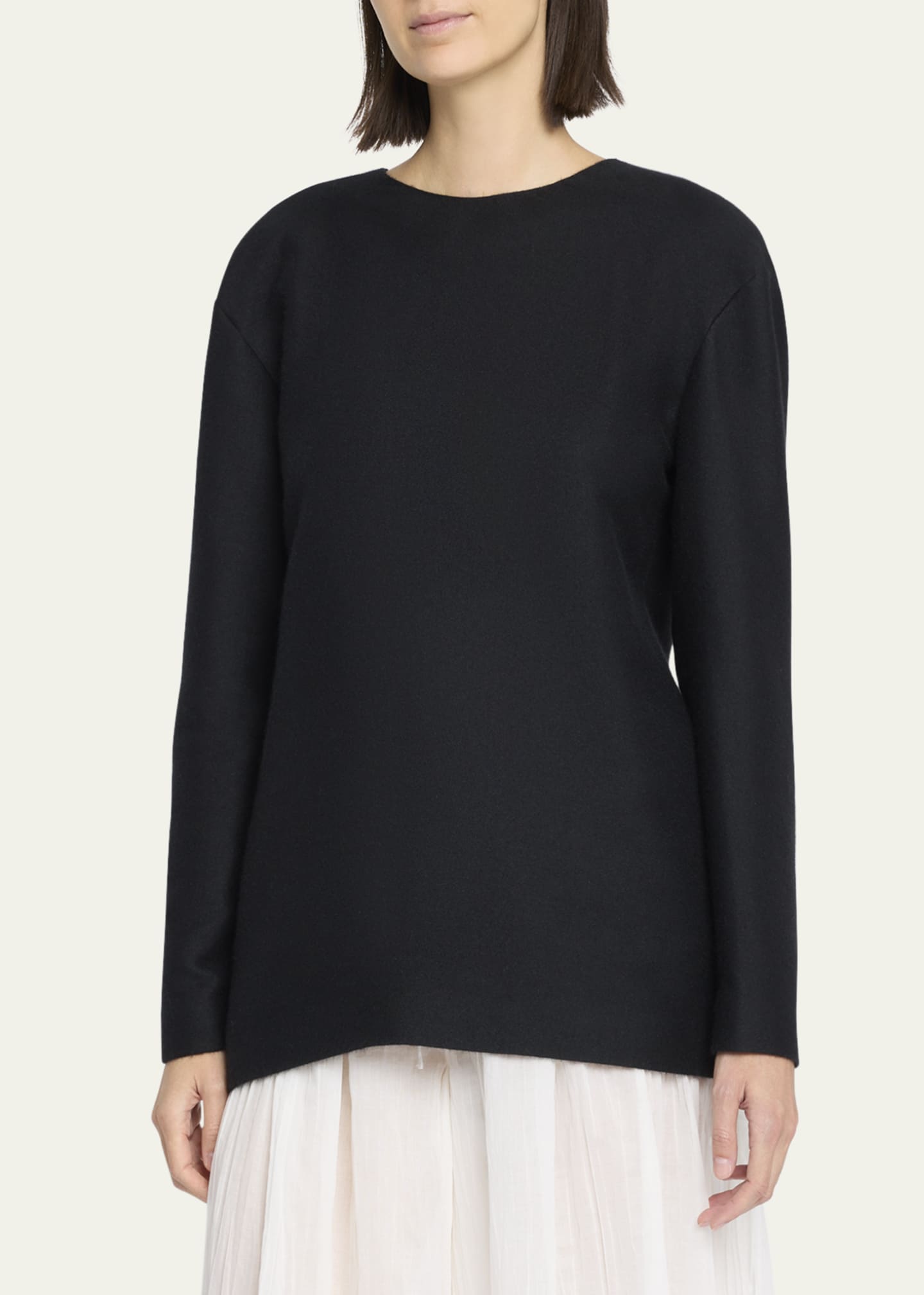 THE ROW Guri Ribbon Back Brushed Cashmere Top Image 4 of 5