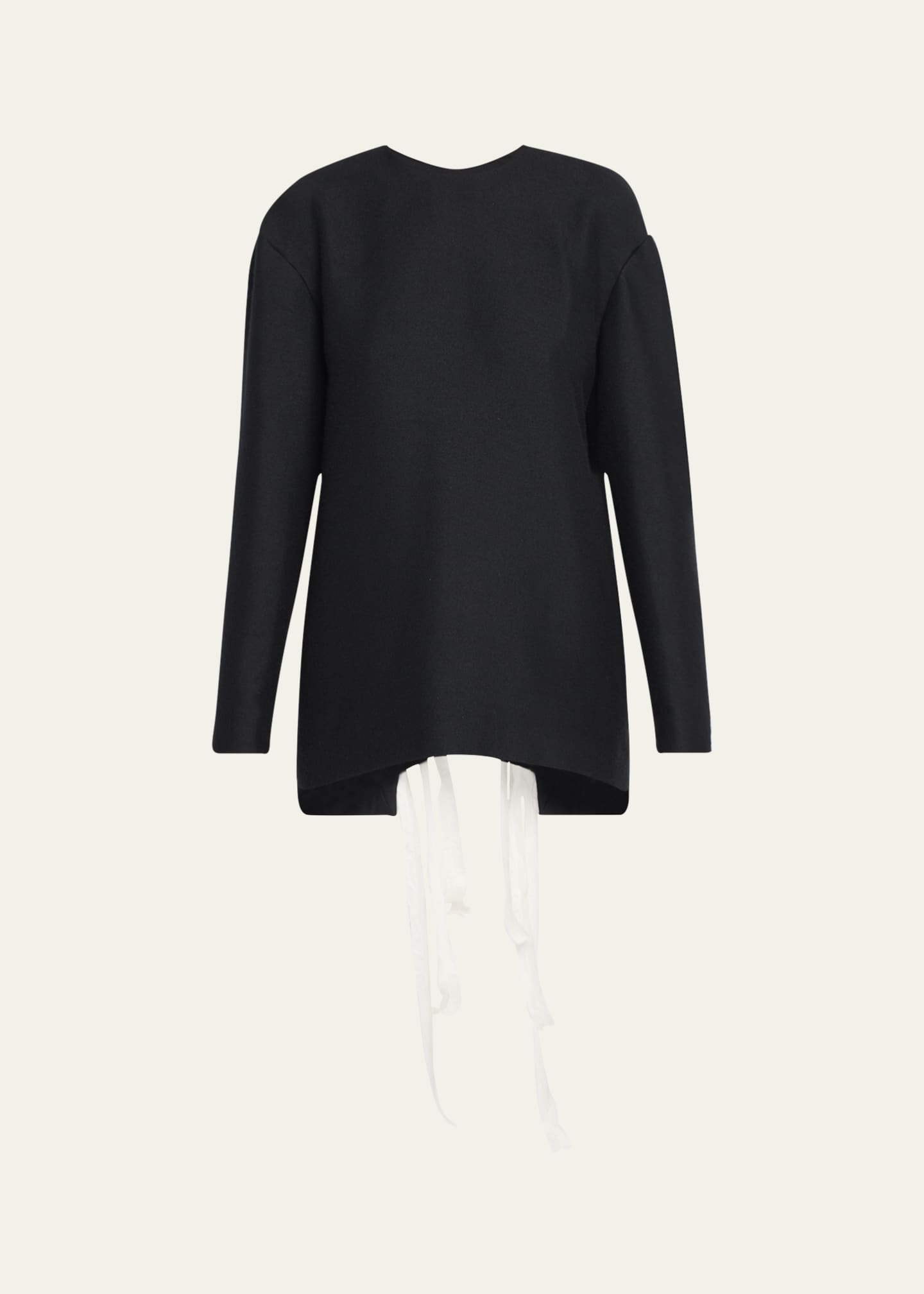 THE ROW Guri Ribbon Back Brushed Cashmere Top Image 1 of 5