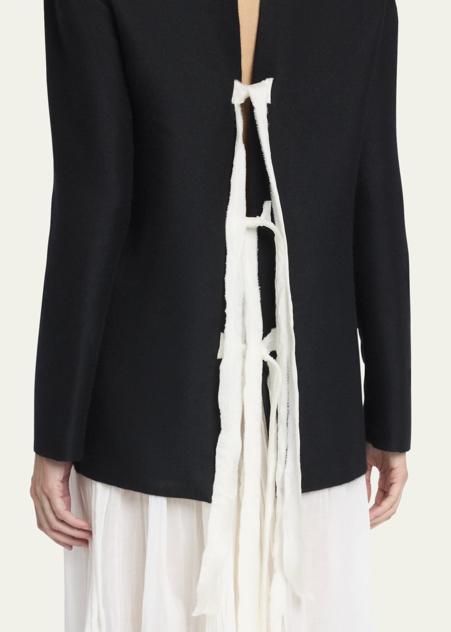 THE ROW Guri Ribbon Back Brushed Cashmere Top Image 5 of 5