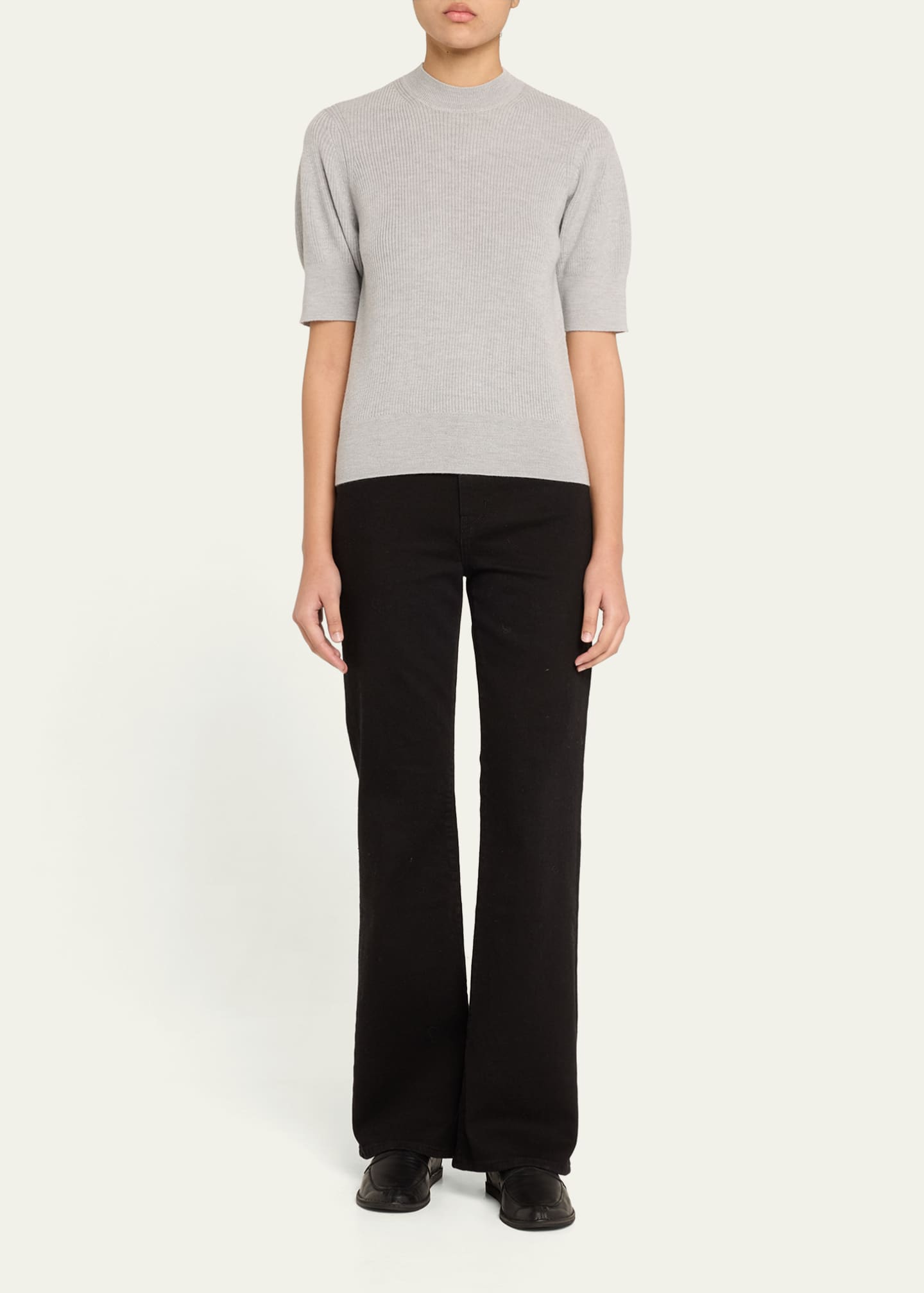 Majestic Filatures Ribbed Mock-Neck Wool Sweater Image 2 of 5