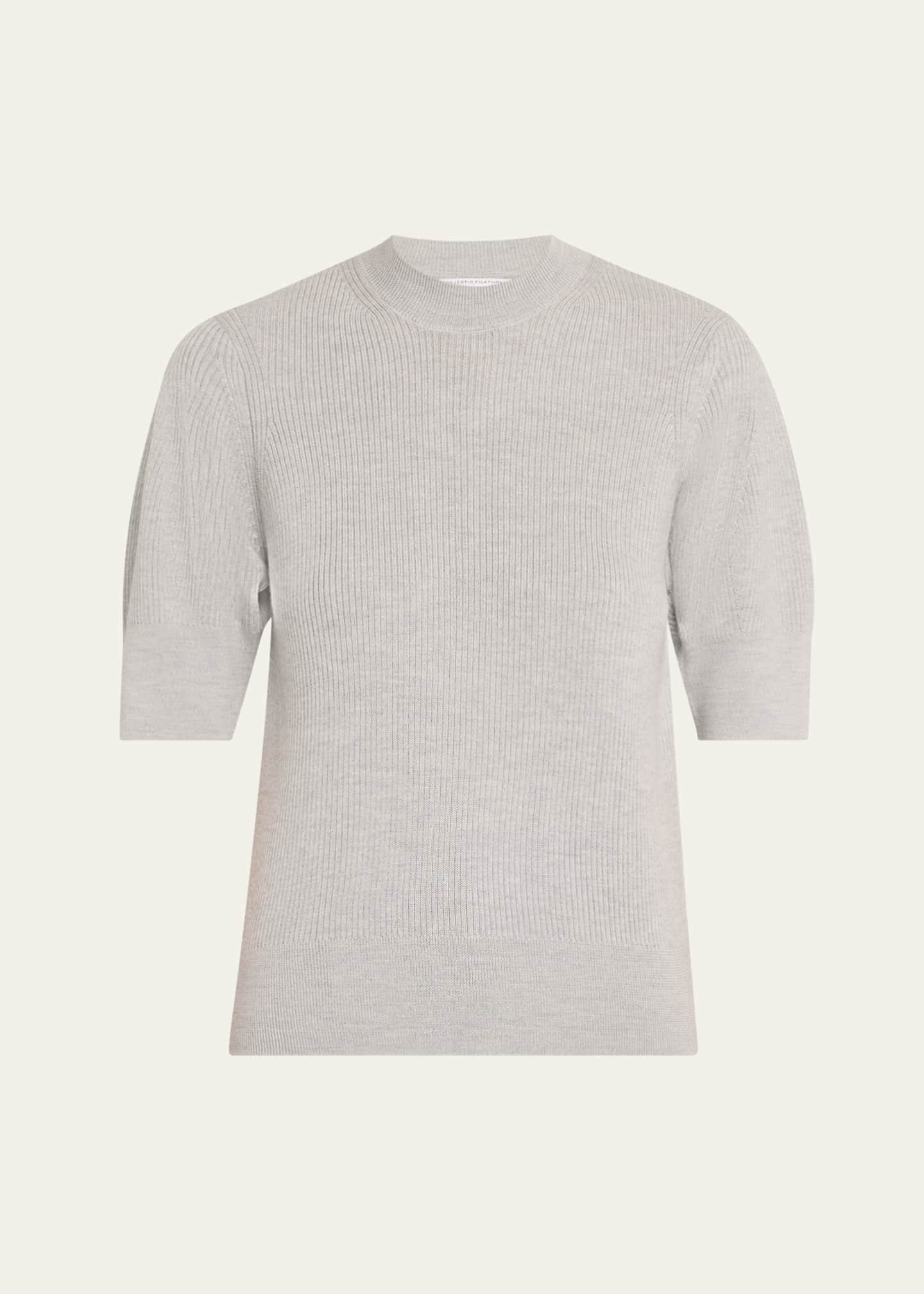 Majestic Filatures Ribbed Mock-Neck Wool Sweater Image 1 of 5