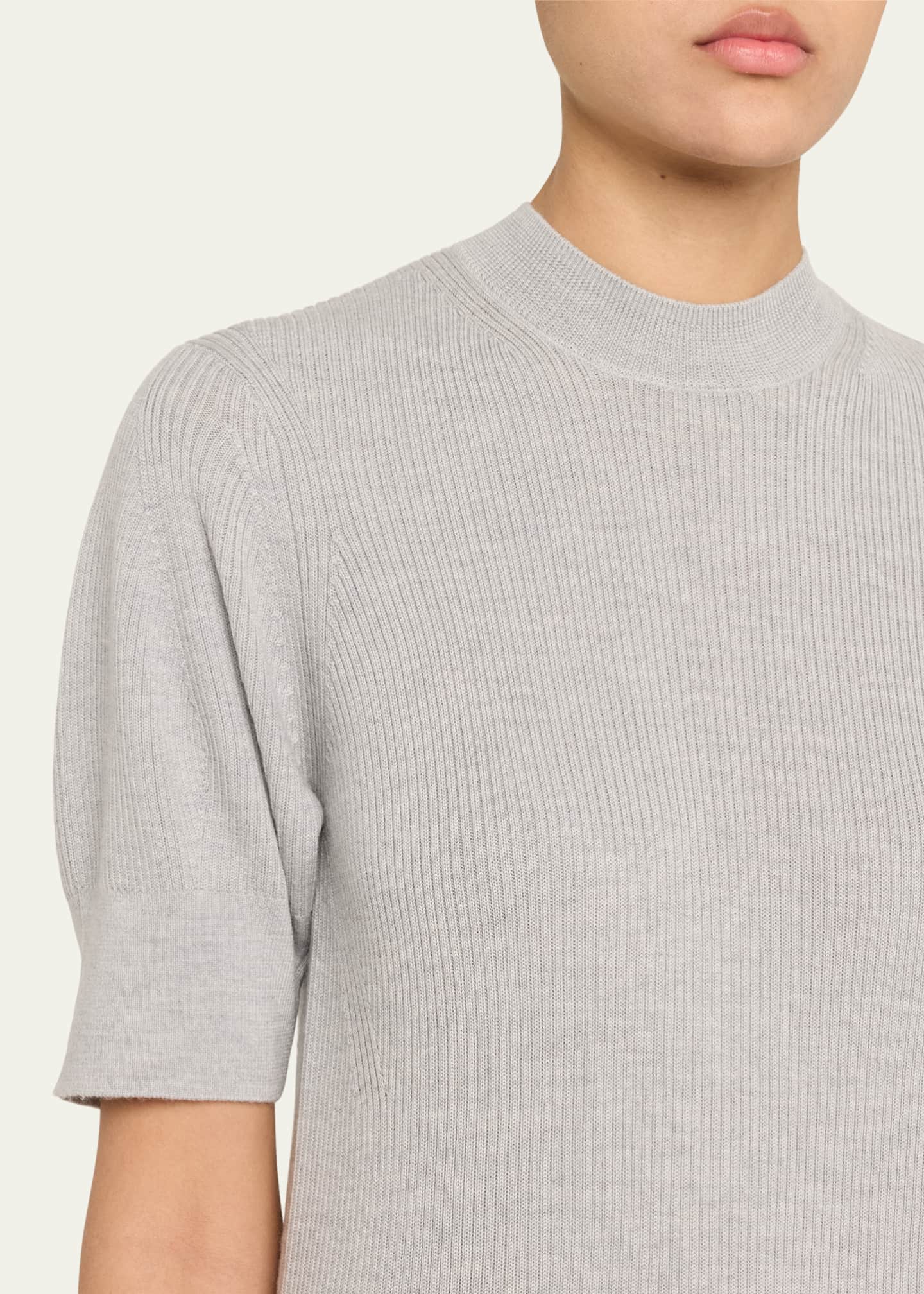 Majestic Filatures Ribbed Mock-Neck Wool Sweater Image 5 of 5