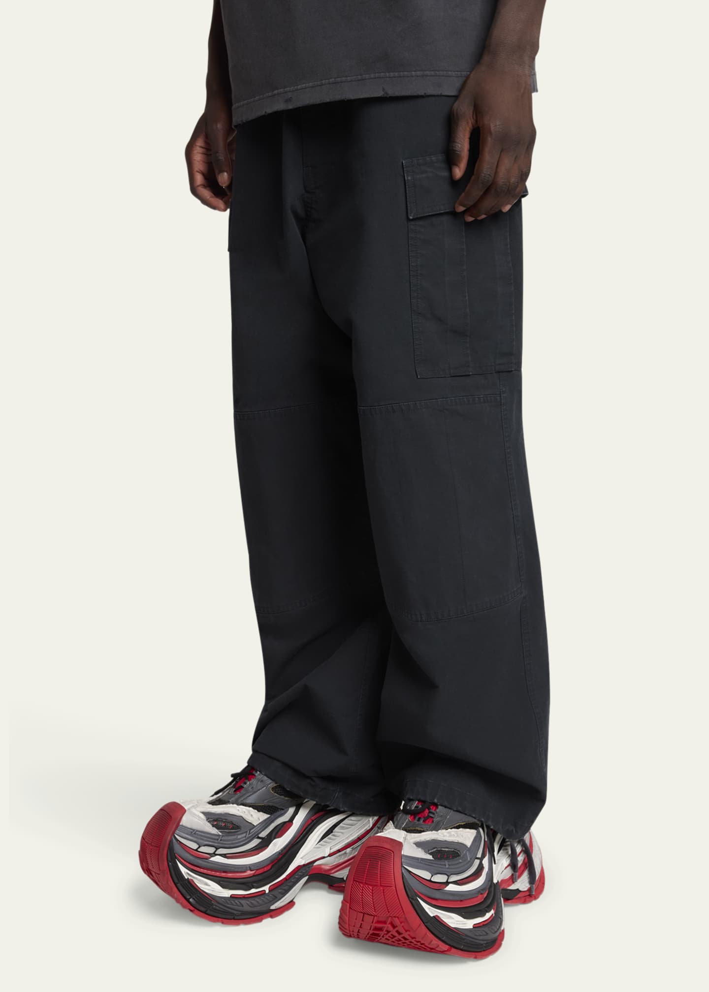 Balenciaga Men's Worn-Effect Platform Sneakers Image 2 of 5