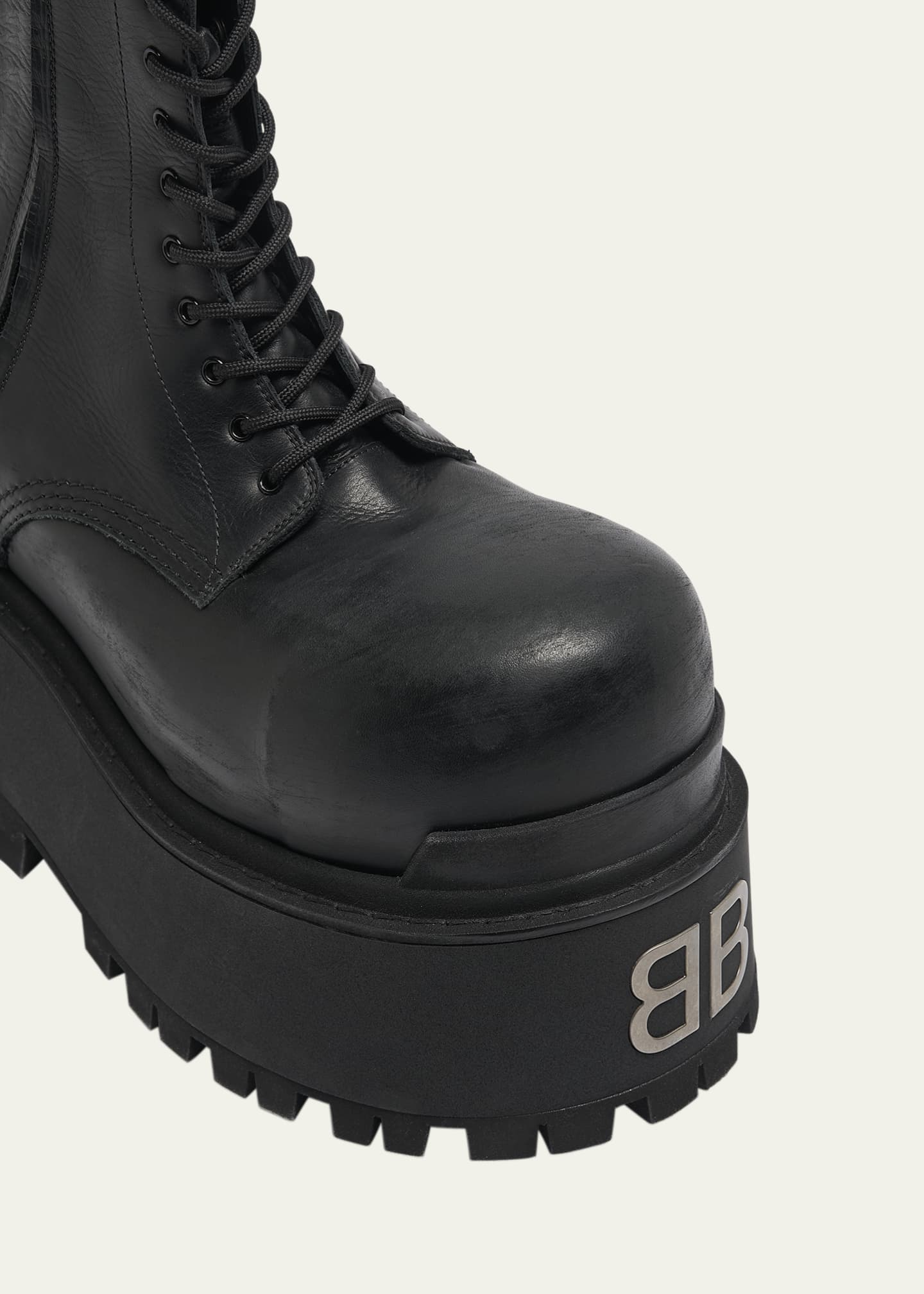 Balenciaga Men's Giant Leather Lace-Up Boots Image 3 of 3
