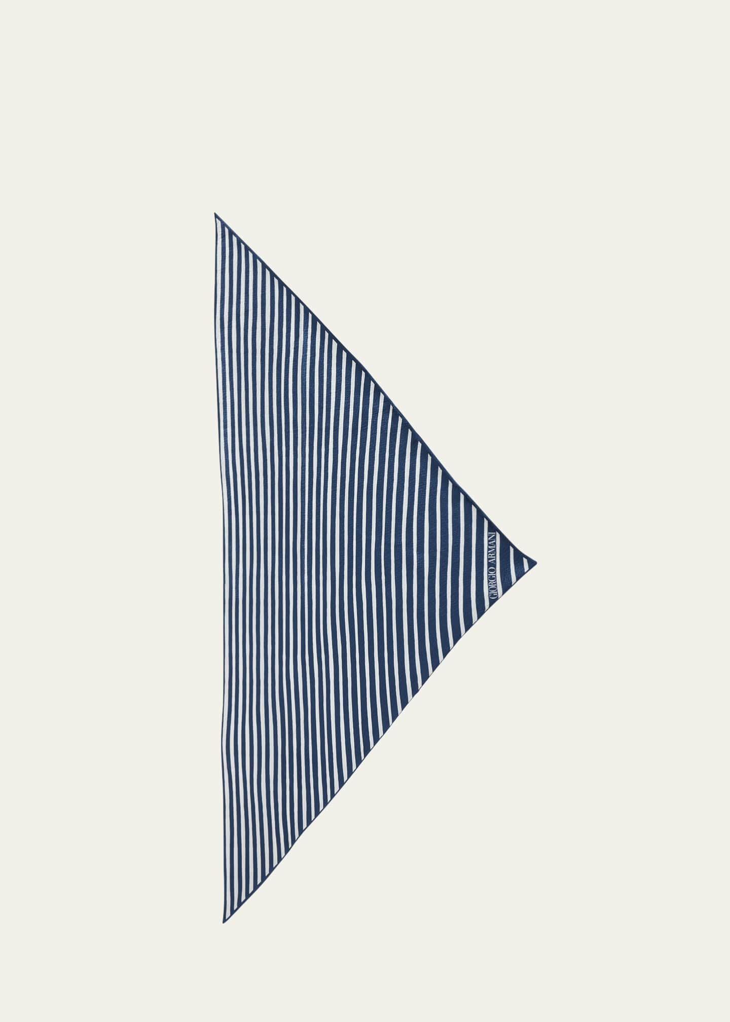 Giorgio Armani Men's Silk Stripe Neck Scarf Image 1 of 4