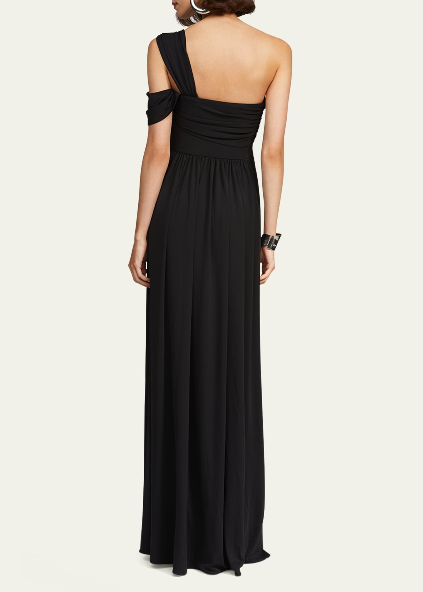Adena One-Shoulder Draped Jersey Maxi Dress - Thumbnail 3