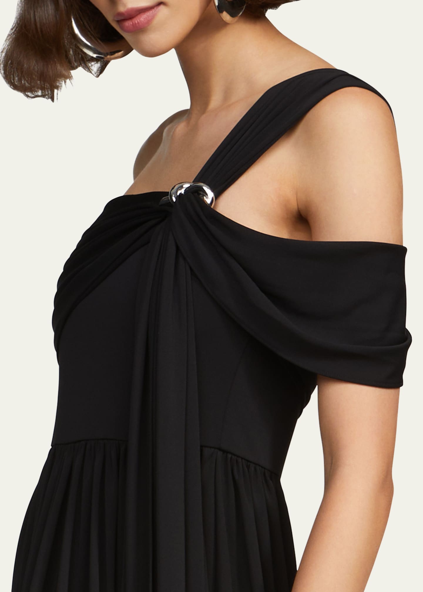 Adena One-Shoulder Draped Jersey Maxi Dress - Thumbnail 5