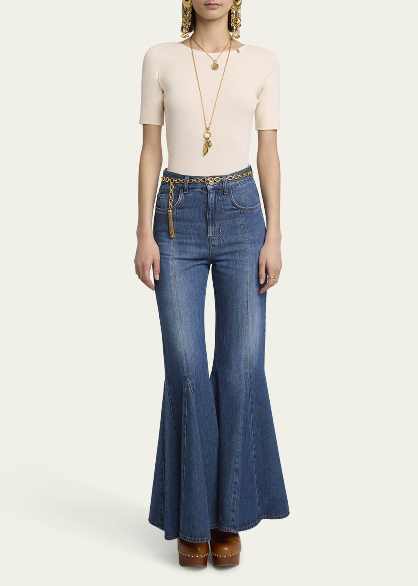 Chloe Interlock Short Sleeve Knit Top - Bergdorf Goodman