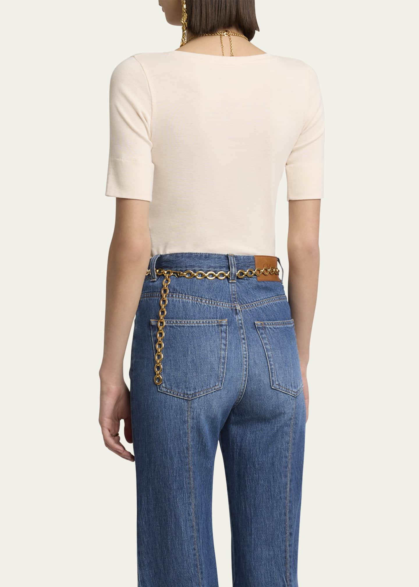Chloe Interlock Short Sleeve Knit Top - Bergdorf Goodman