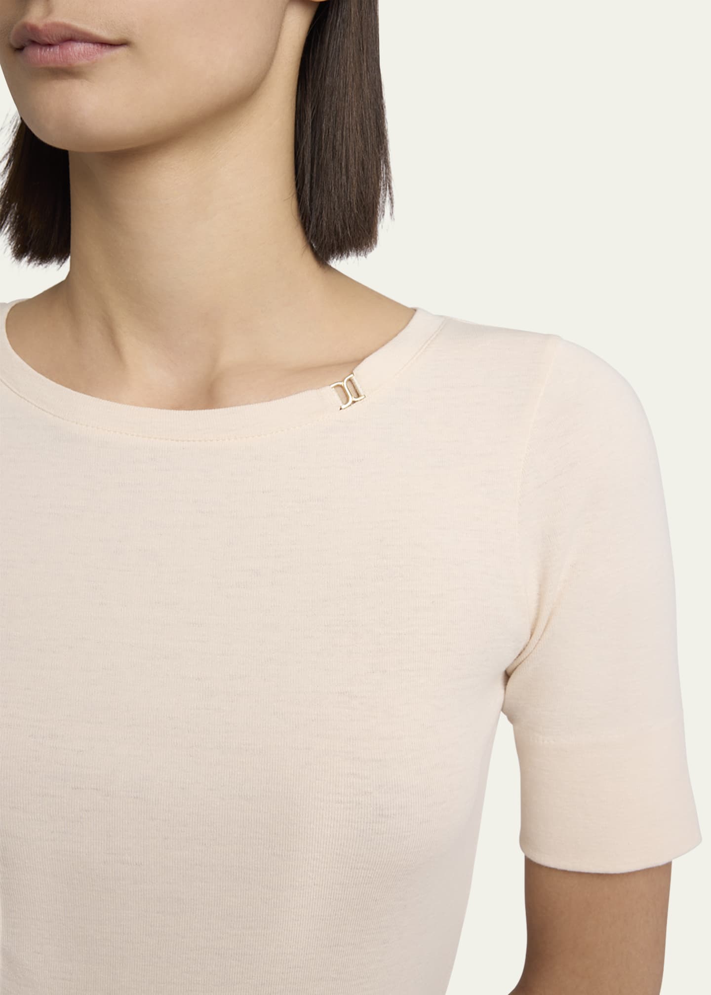 Chloe Open-Knit Logo Embroidered Top | Neiman Marcus
