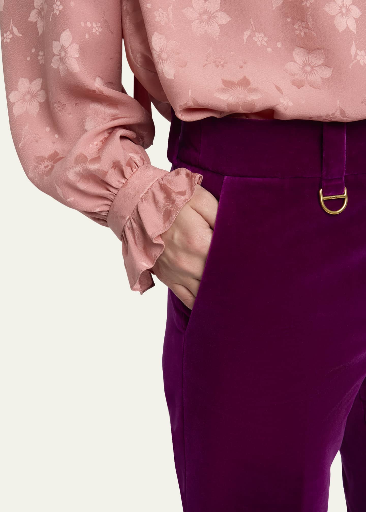 Chloe Flared Velvet Trousers Image 5 of 5