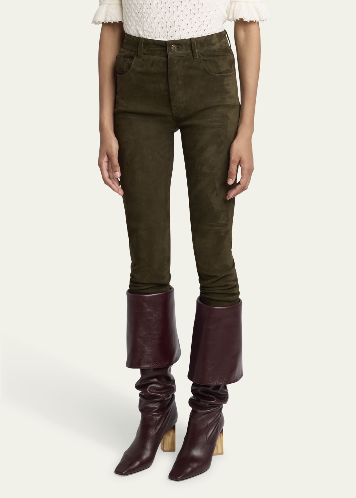 Chloe Suede 5-Pocket Leggings Image 4 of 5
