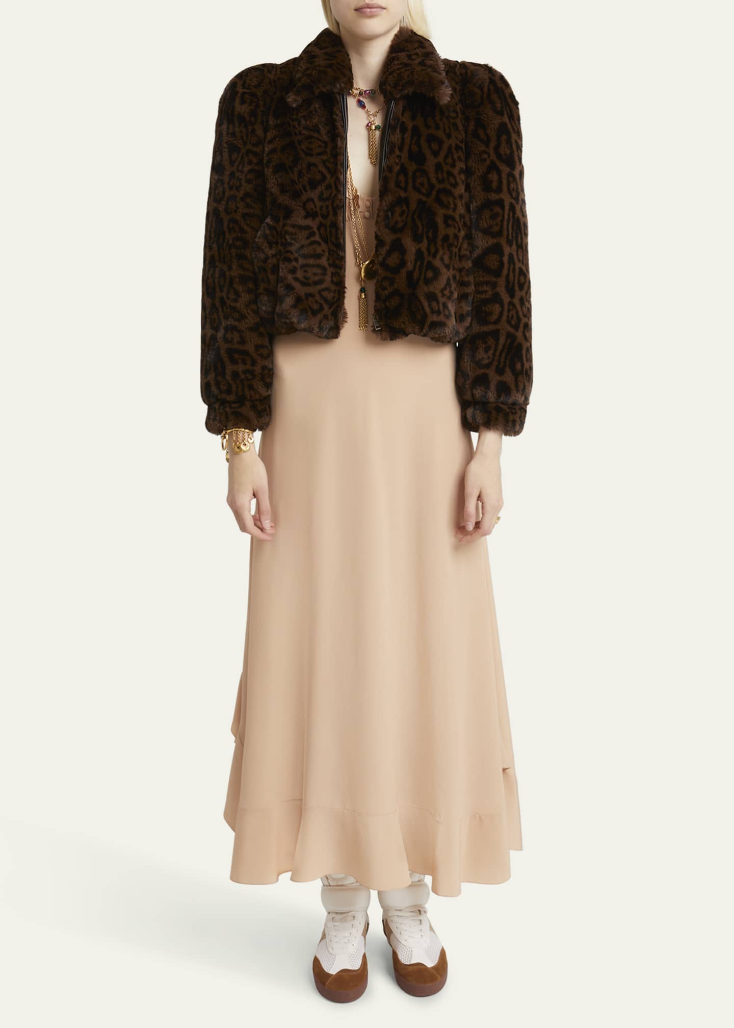 Chloe Leopard Faux Fur Jacket Image 2 of 5
