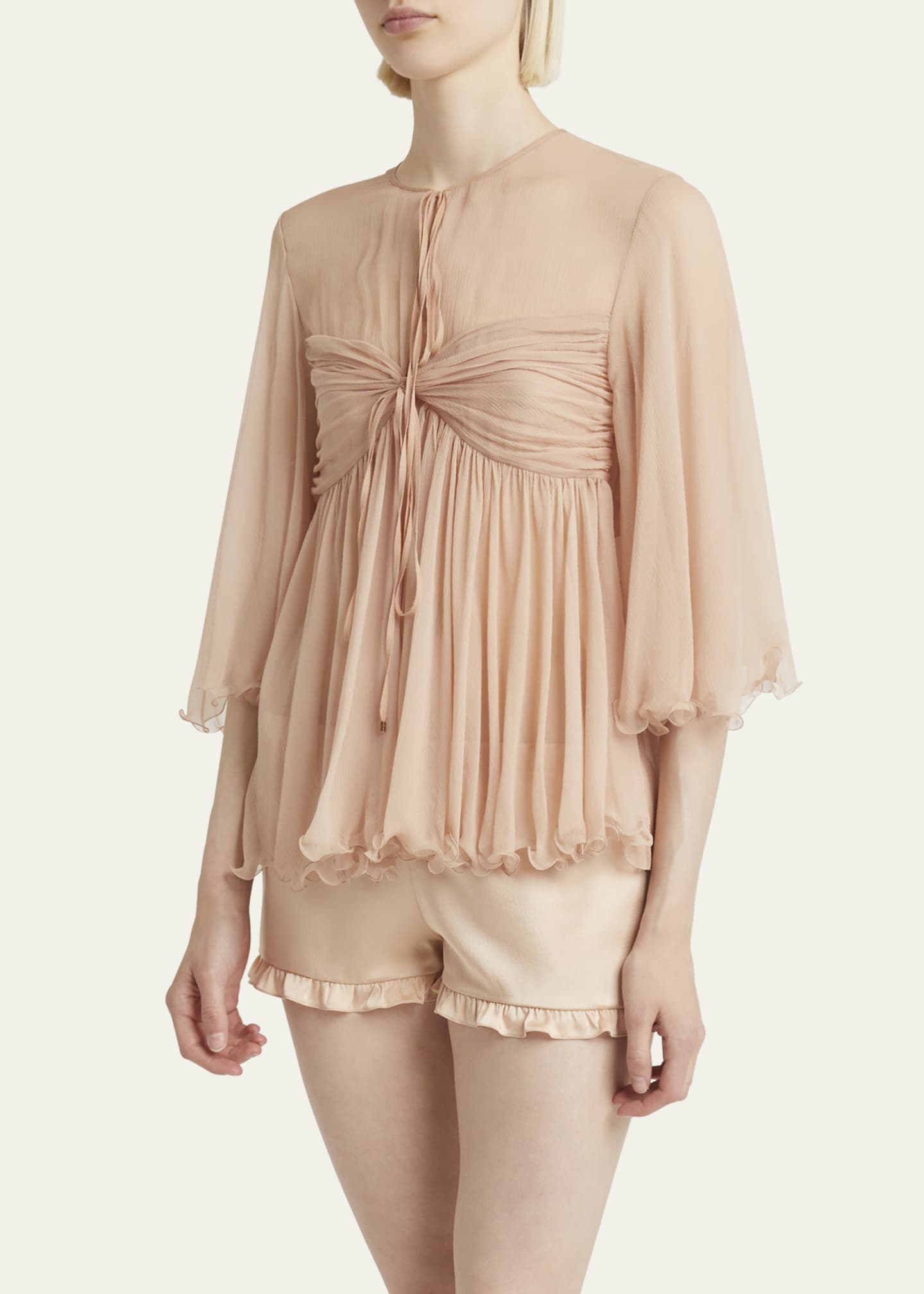 Georgette Keyhole Blouse