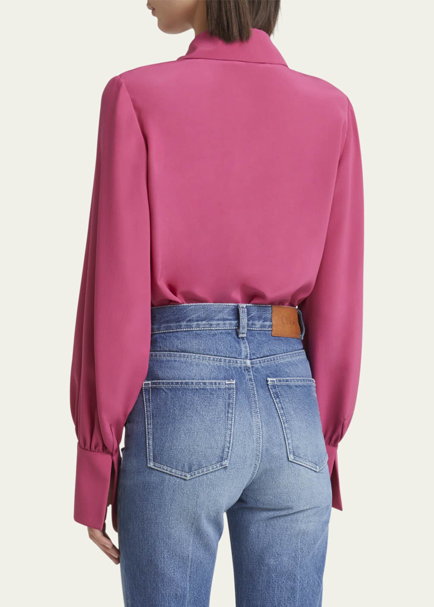 Chloe Tie-Neck Silk Top Image 3 of 5