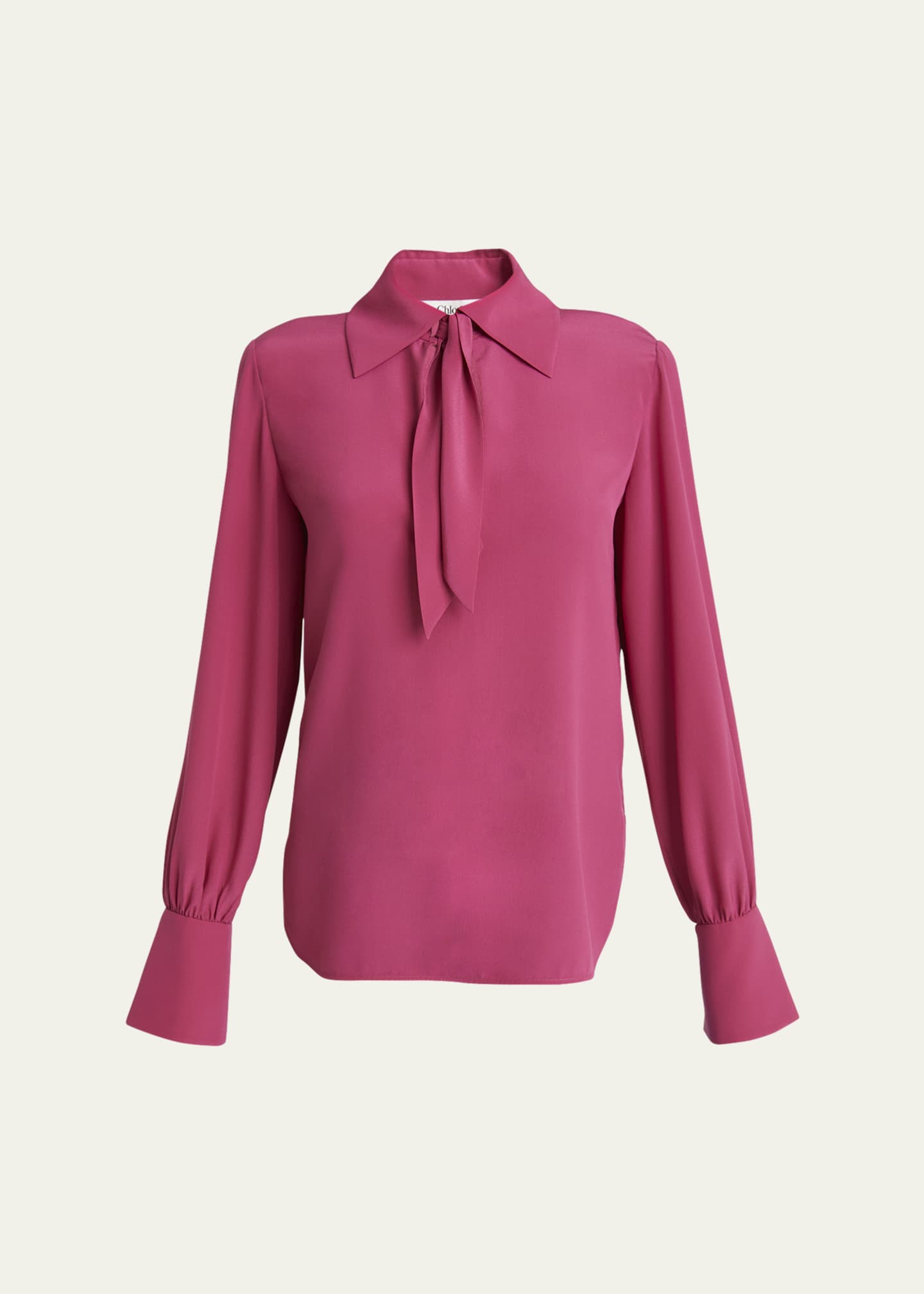 Chloe Tie-Neck Silk Top Image 1 of 5